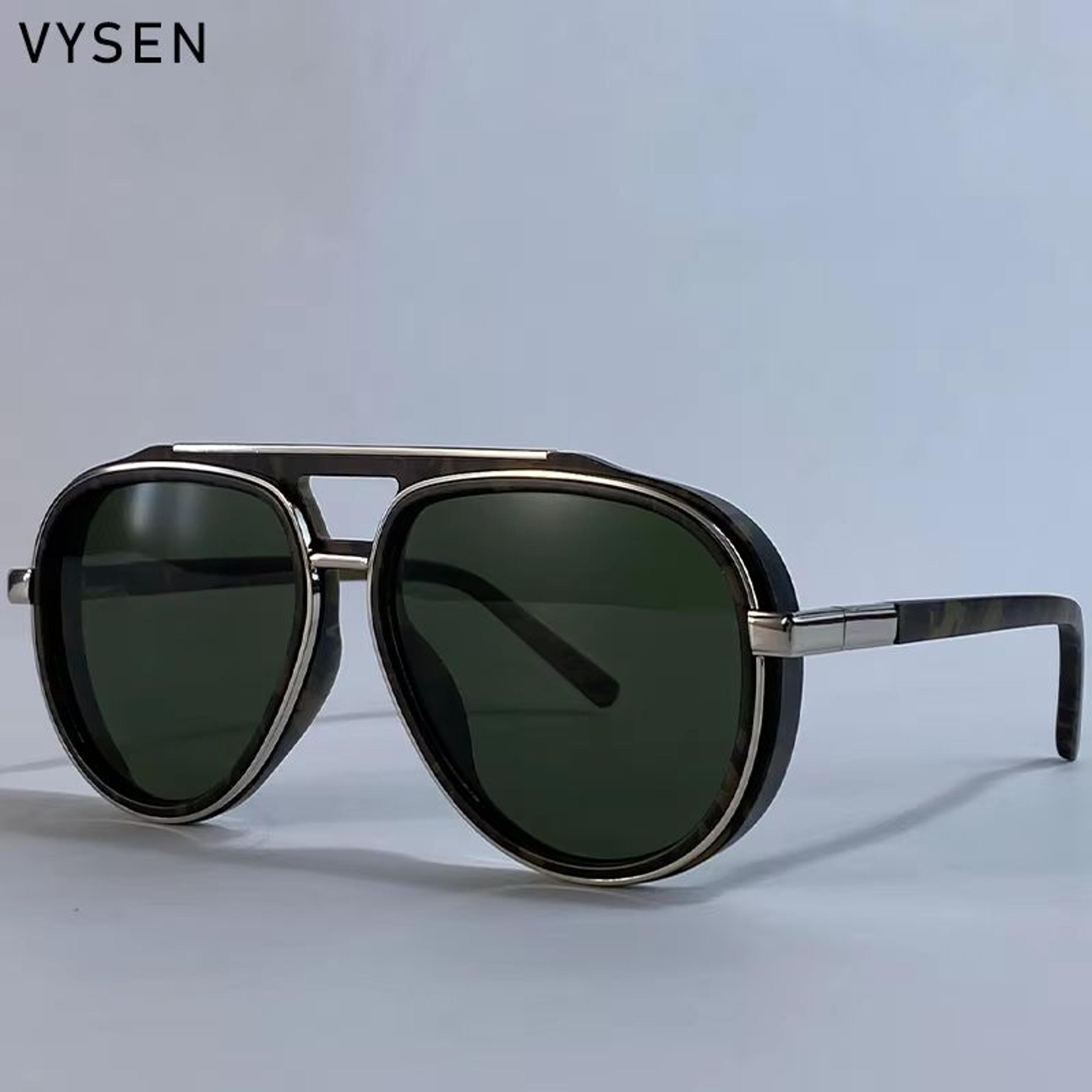 Mens Oversized Polarized Pilot Sunglasses  Luxury Double Beam Vintage Driving Shades 11