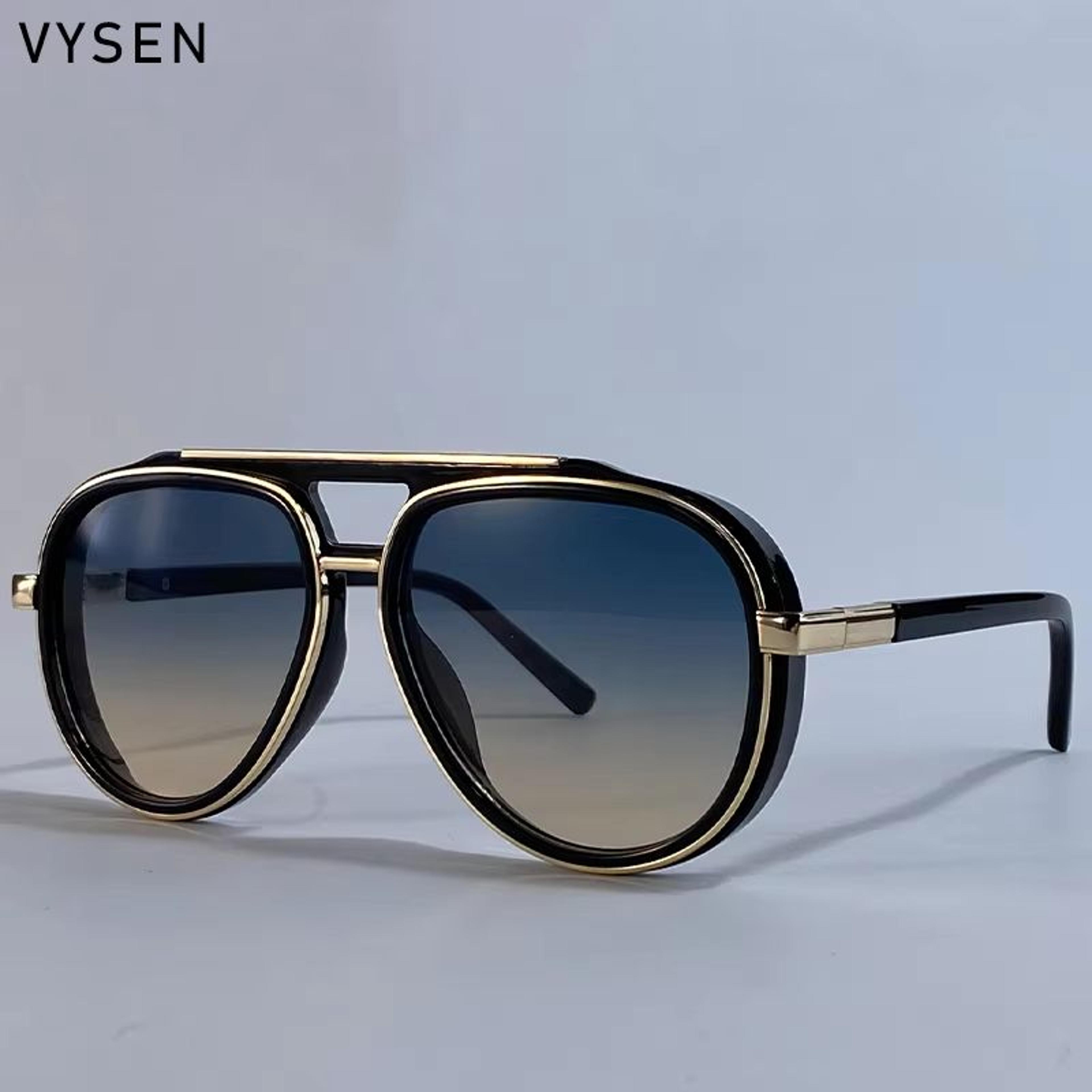Mens Oversized Polarized Pilot Sunglasses  Luxury Double Beam Vintage Driving Shades 16