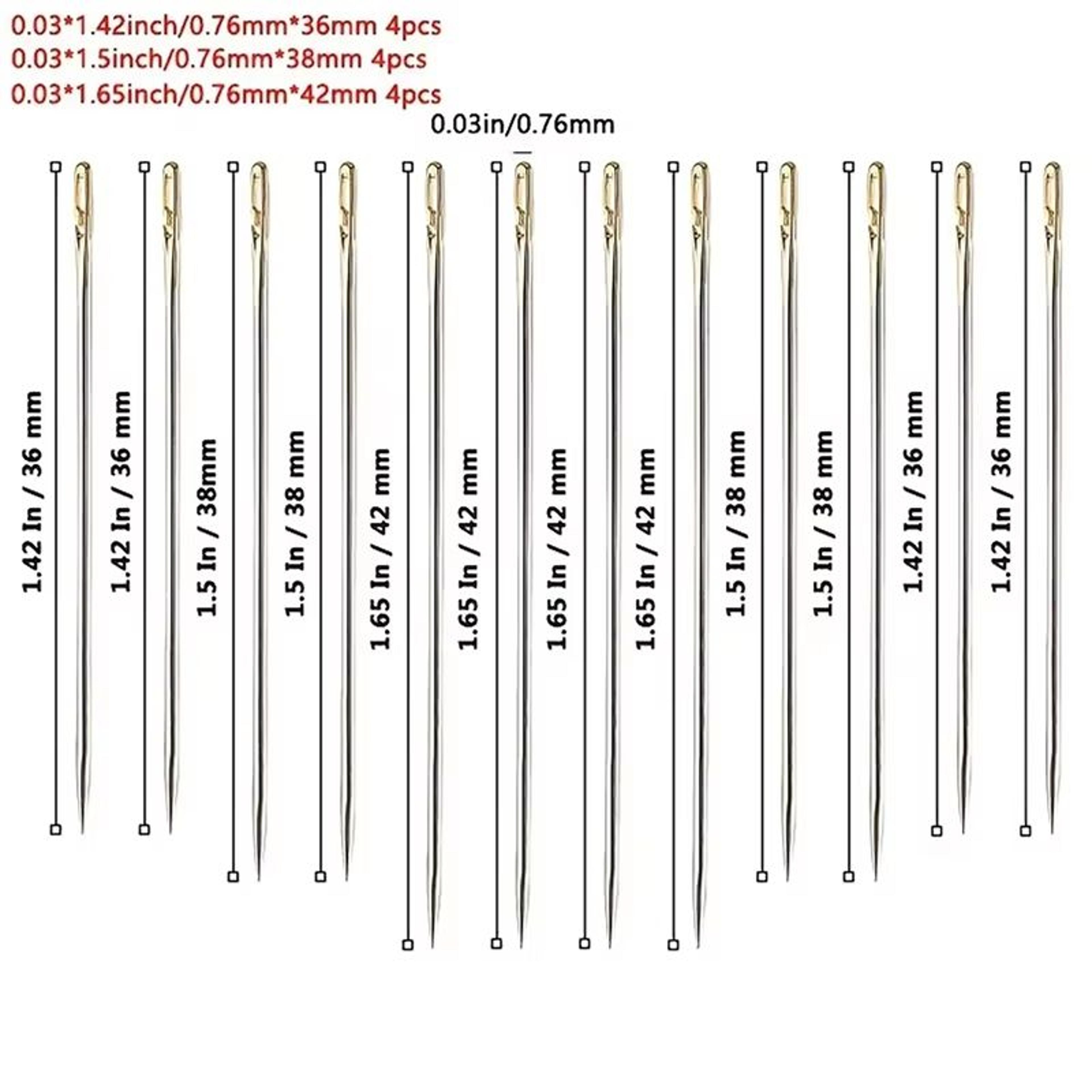 EasyThread Blind Needles Set  12pcs Stainless Steel SelfThreading Sewing Needles For Elderly  DIY A 4