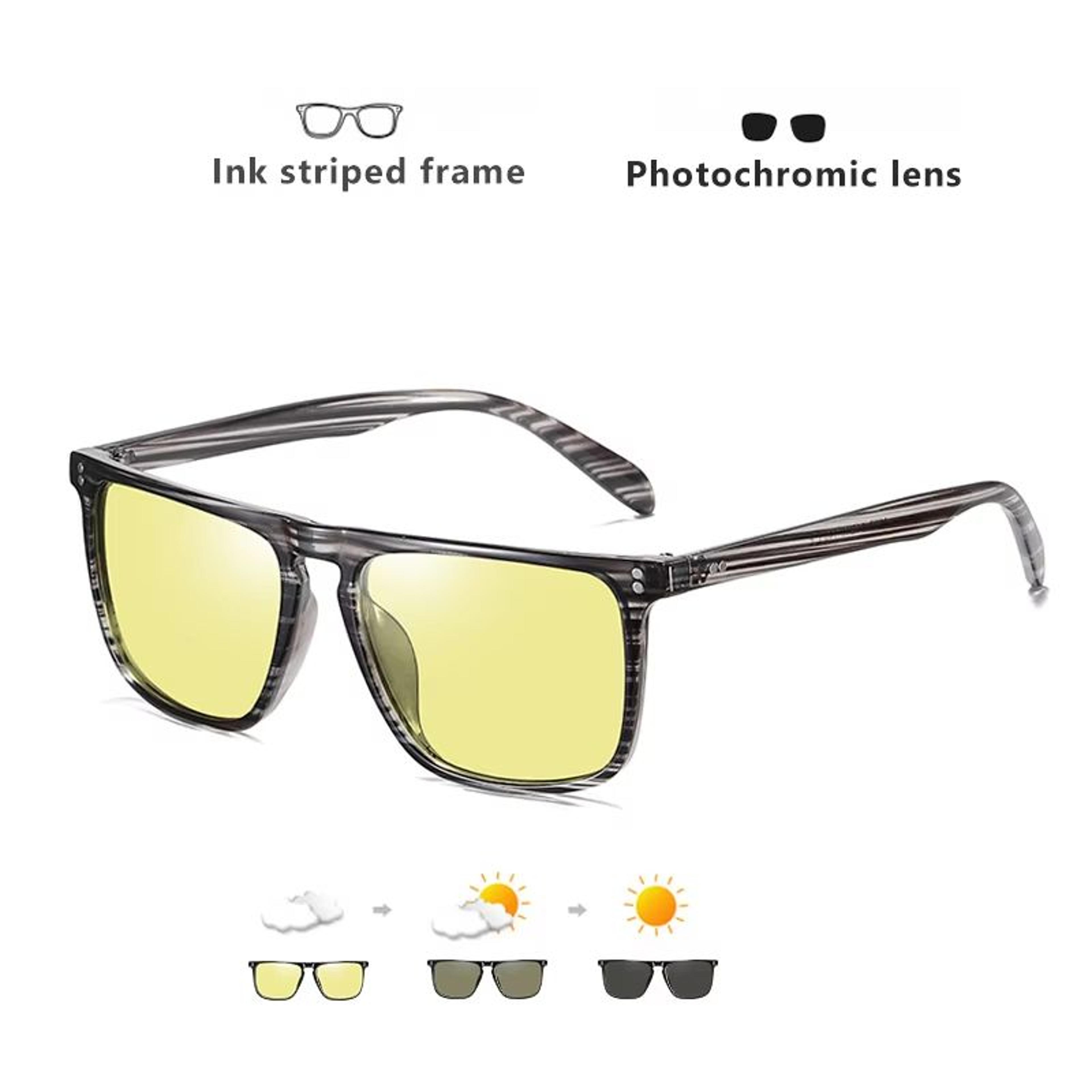 Rivet Square Photochromic Polarized Sunglasses  Day  Night Vision AntiGlare Eyewear For Men And Wom 9
