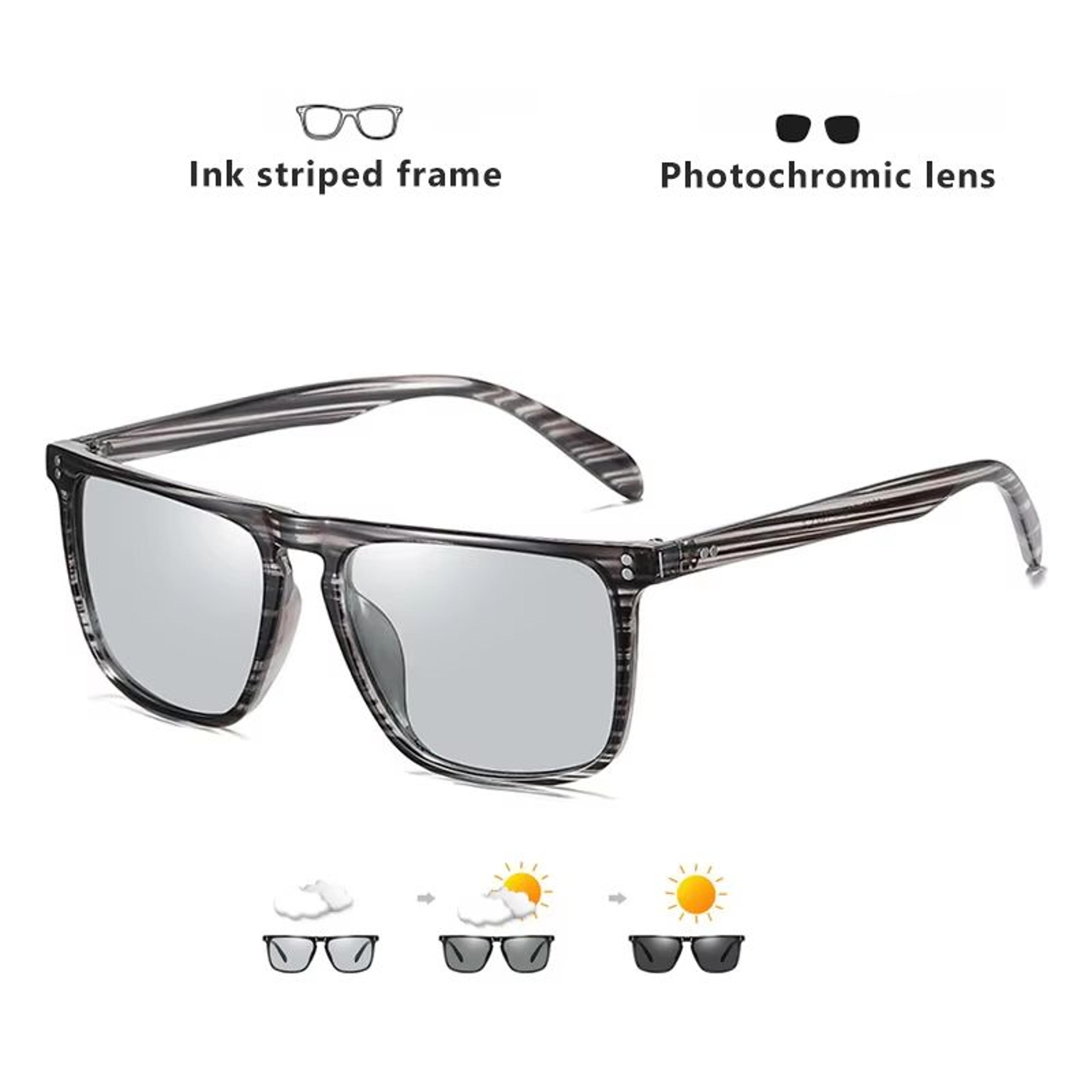 Rivet Square Photochromic Polarized Sunglasses  Day  Night Vision AntiGlare Eyewear For Men And Wom 11