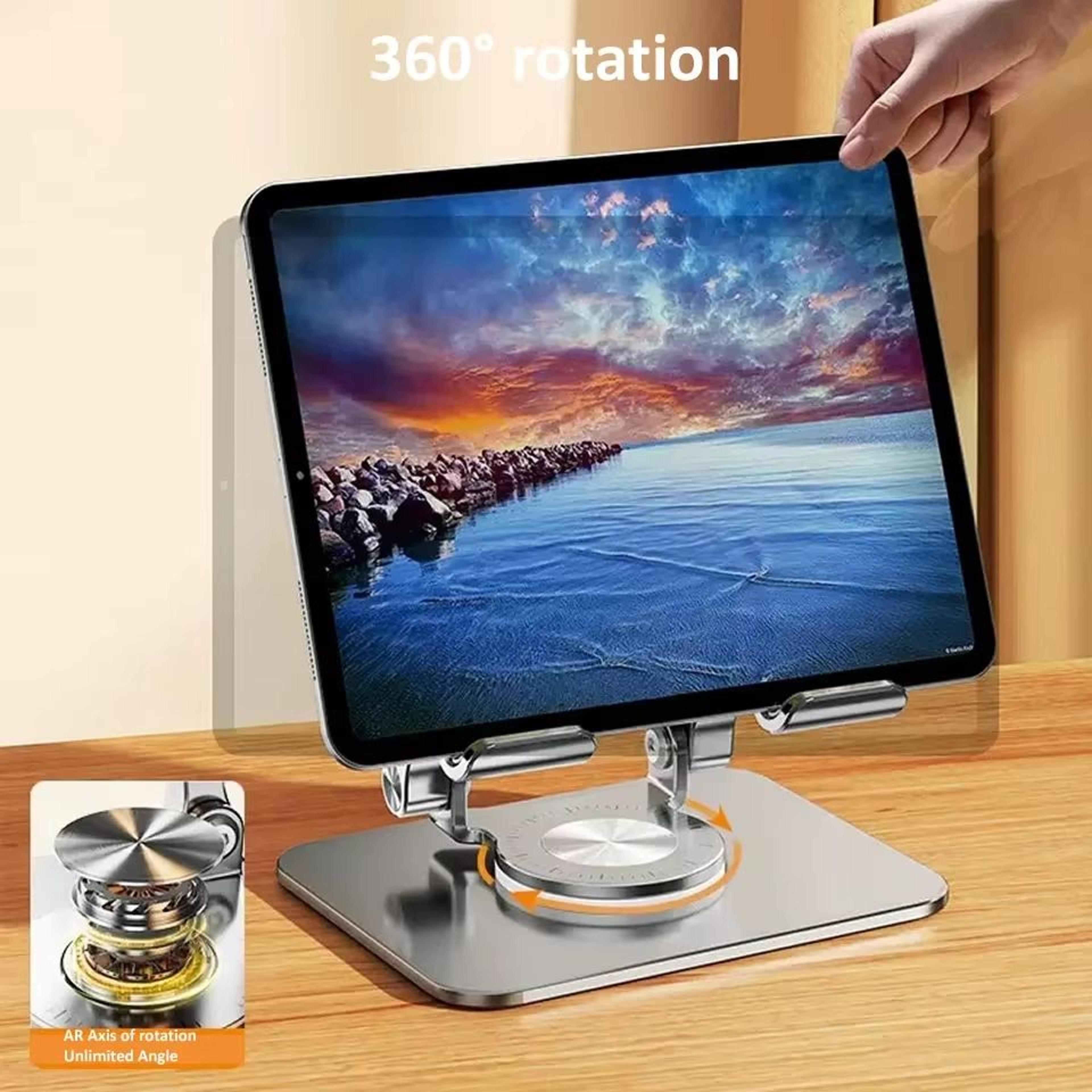 360 Adjustable Aluminum Tablet Stand  Foldable IPad Holder For Desk Compatible With IPad Pro Air Mi 2