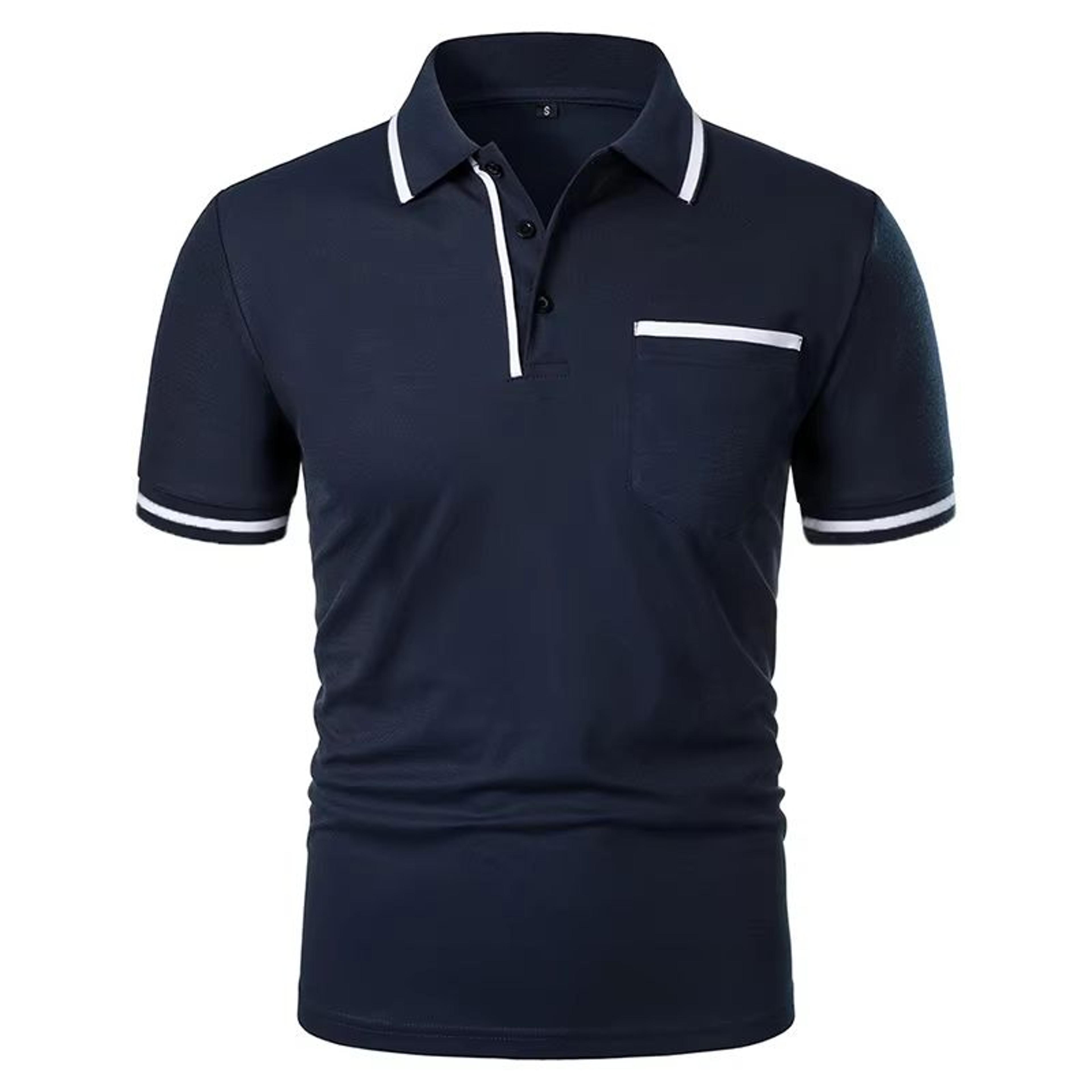 2025 Mens Casual Polo Shirt  Breathable Short Sleeve Summer Top With Pocket Design 9