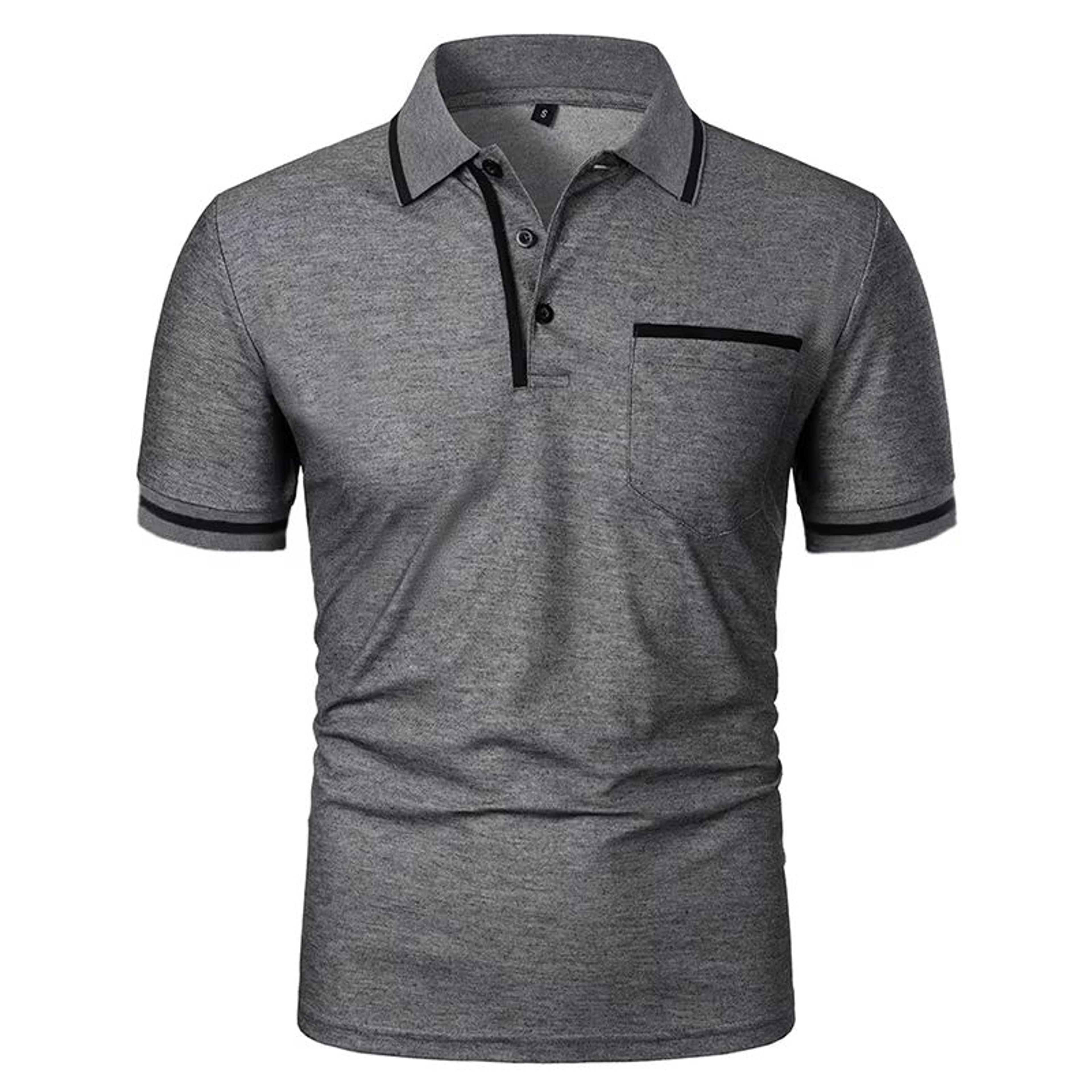 2025 Mens Casual Polo Shirt  Breathable Short Sleeve Summer Top With Pocket Design 13