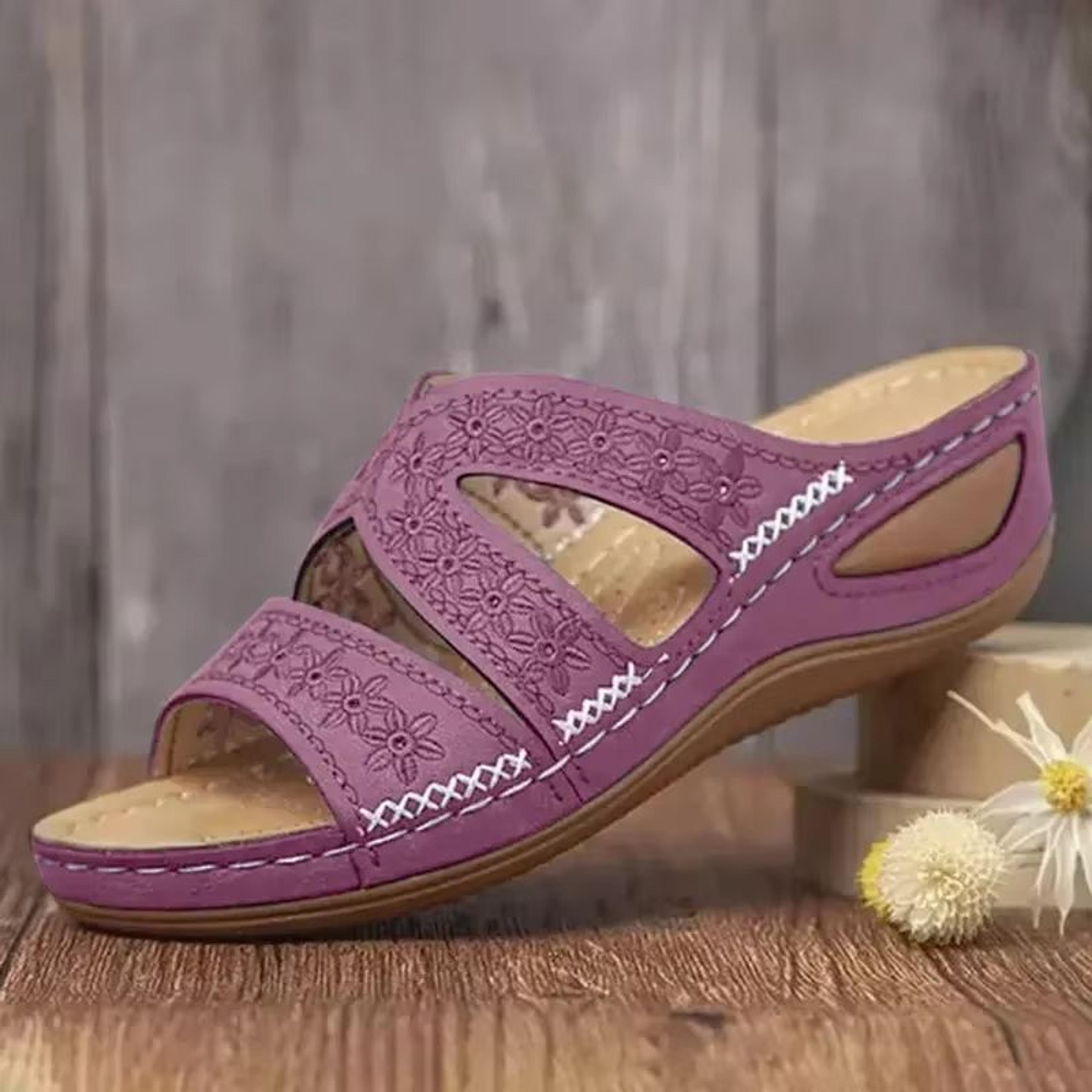 2024 Premium Orthopedic Wedge Sandals  Vintage Open Toe Comfort Platform For Women 2