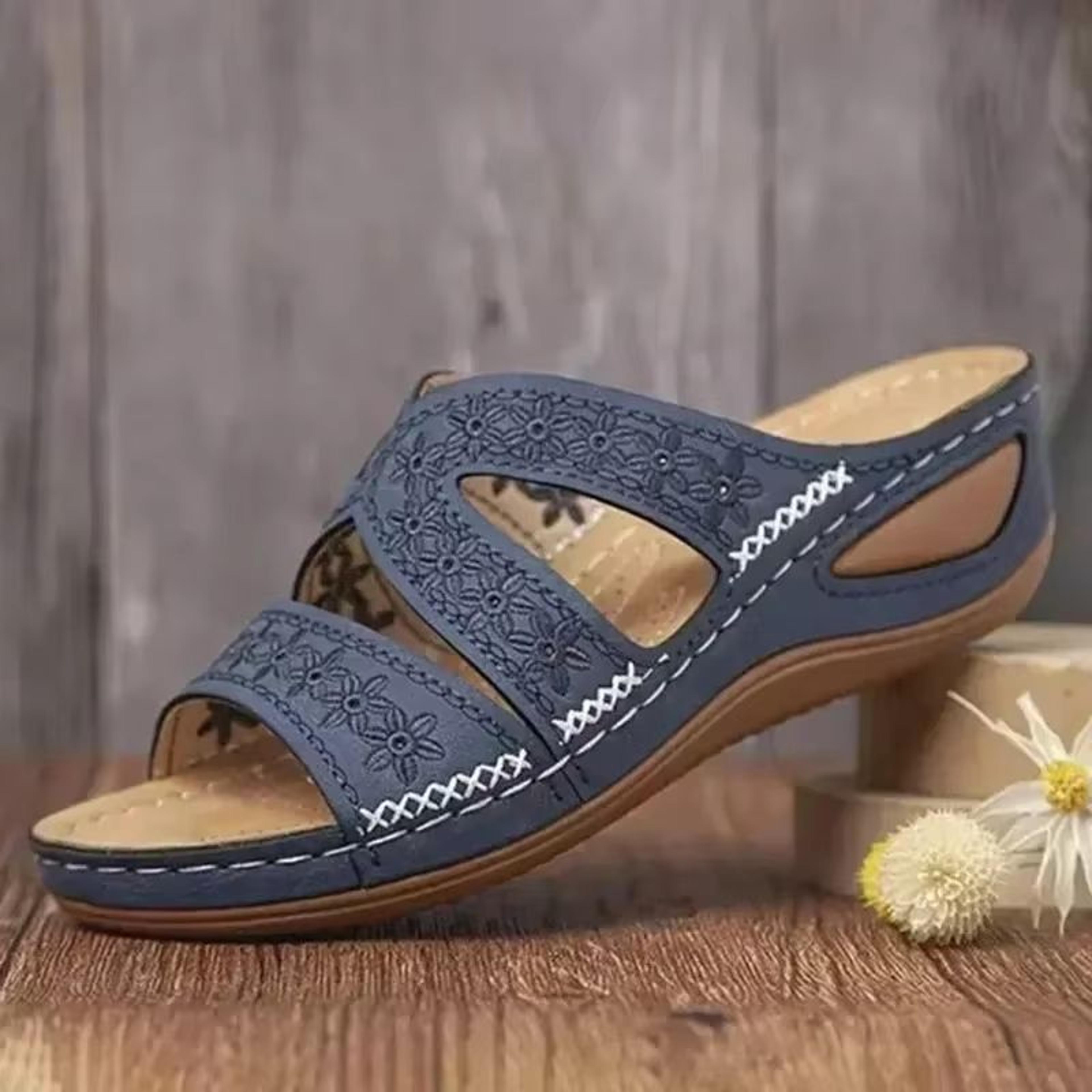 2024 Premium Orthopedic Wedge Sandals  Vintage Open Toe Comfort Platform For Women 4