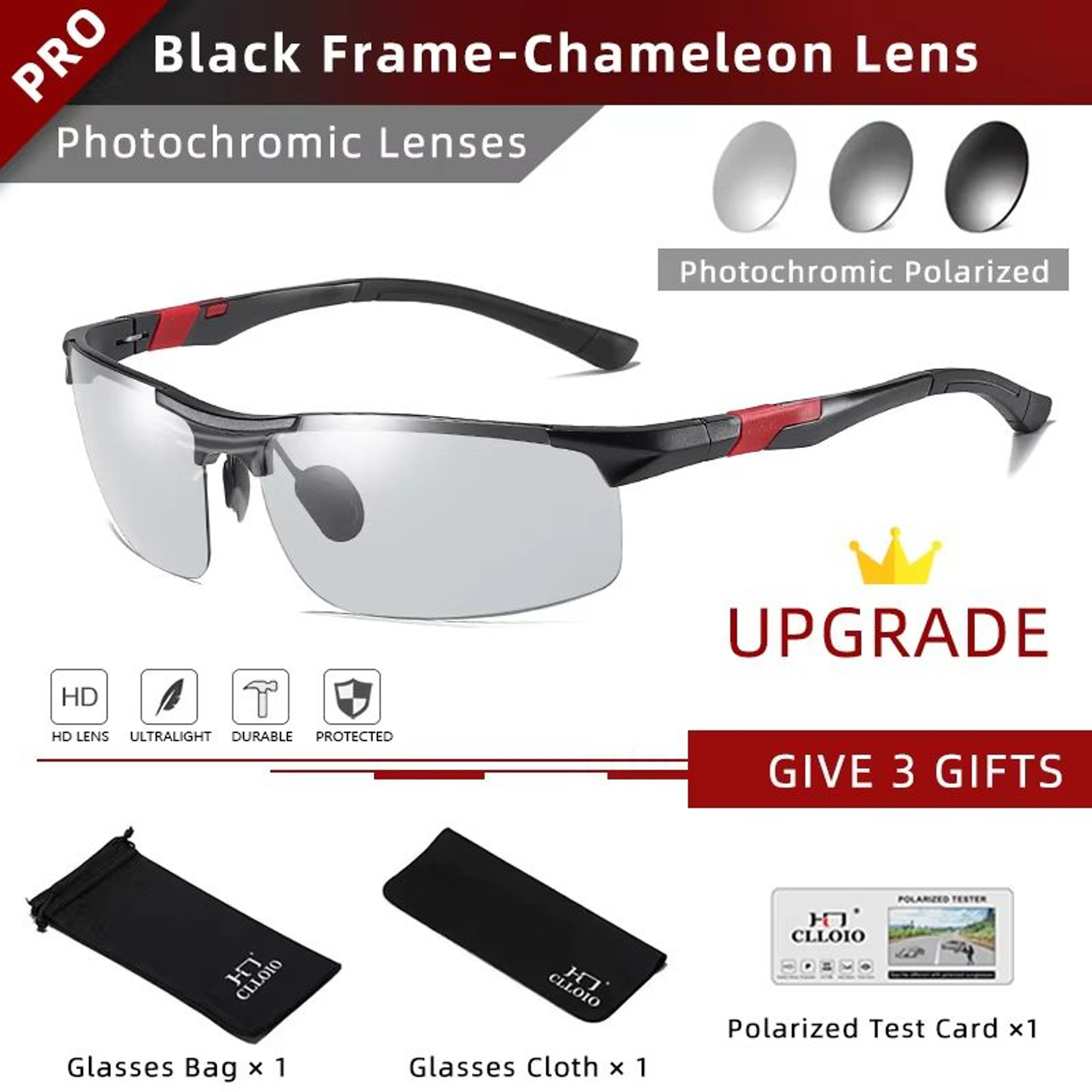 CLLOIO Aluminum Polarized Photochromic Sunglasses For Men  UV Protection AntiGlare Chameleon Drivin 12