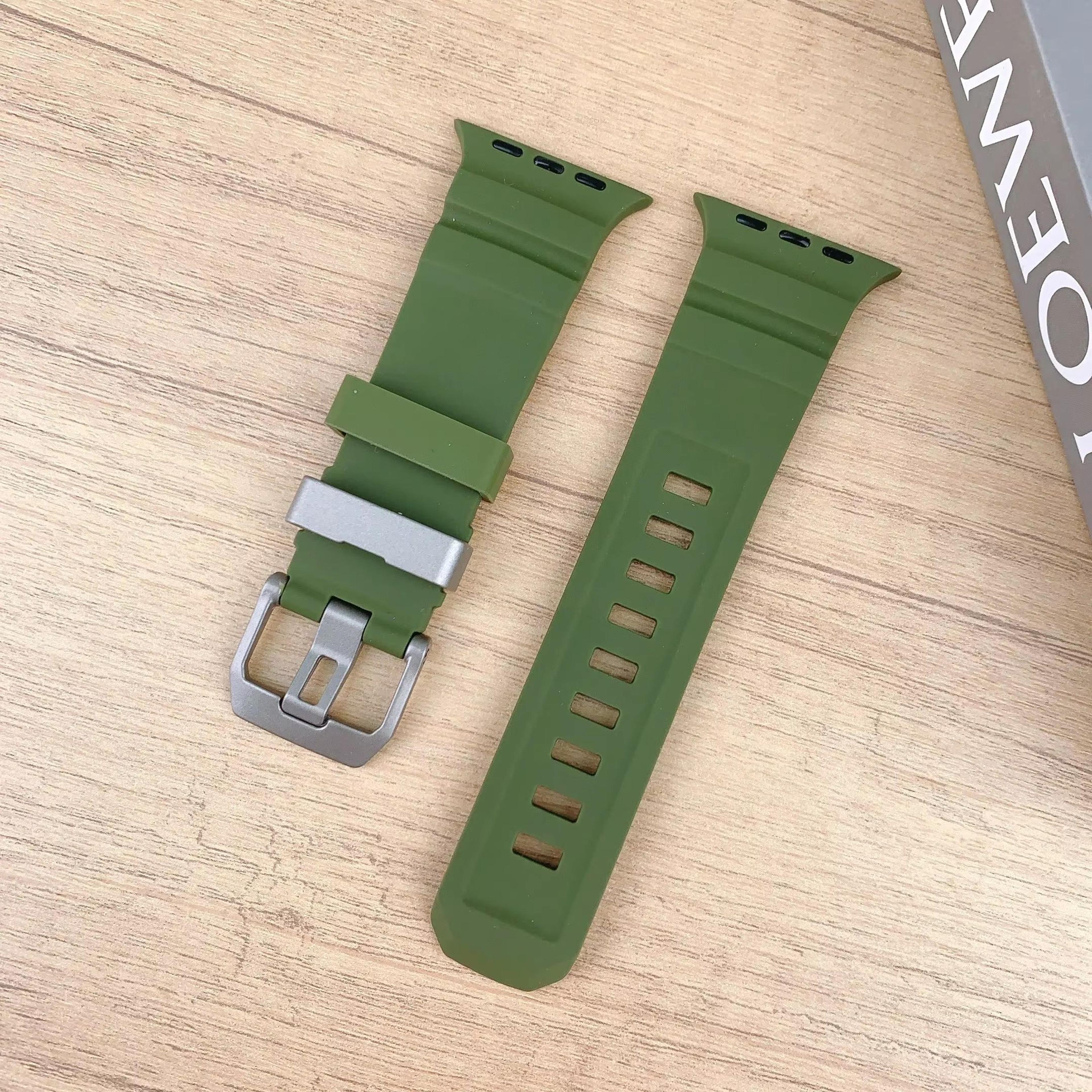 Sport Silicone Band With Titanium Buckle For Apple Watch Ultra 2 10 9 8 7 6 SE 5 4  Durable And Sty 1