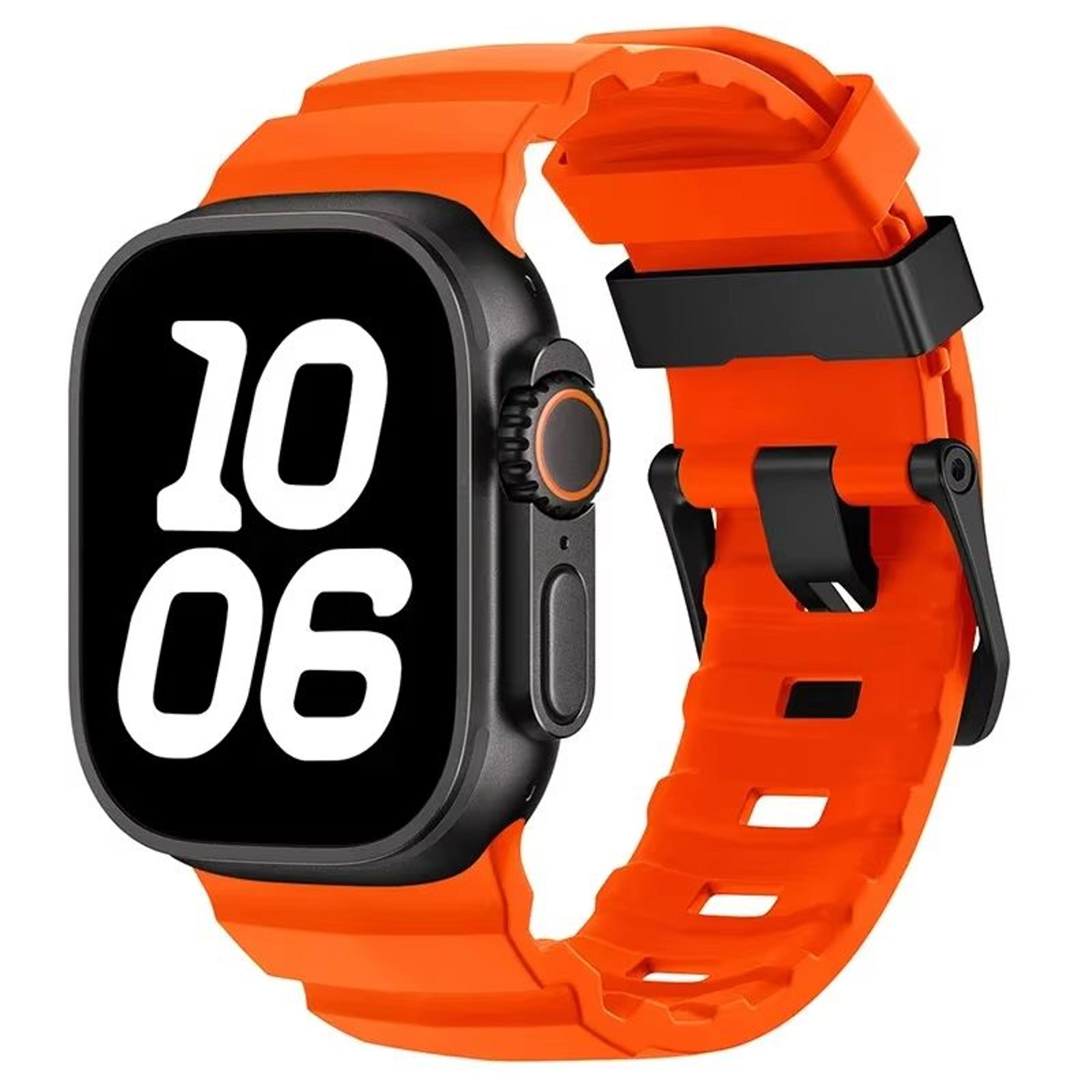 Sport Silicone Band With Titanium Buckle For Apple Watch Ultra 2 10 9 8 7 6 SE 5 4  Durable And Sty 11