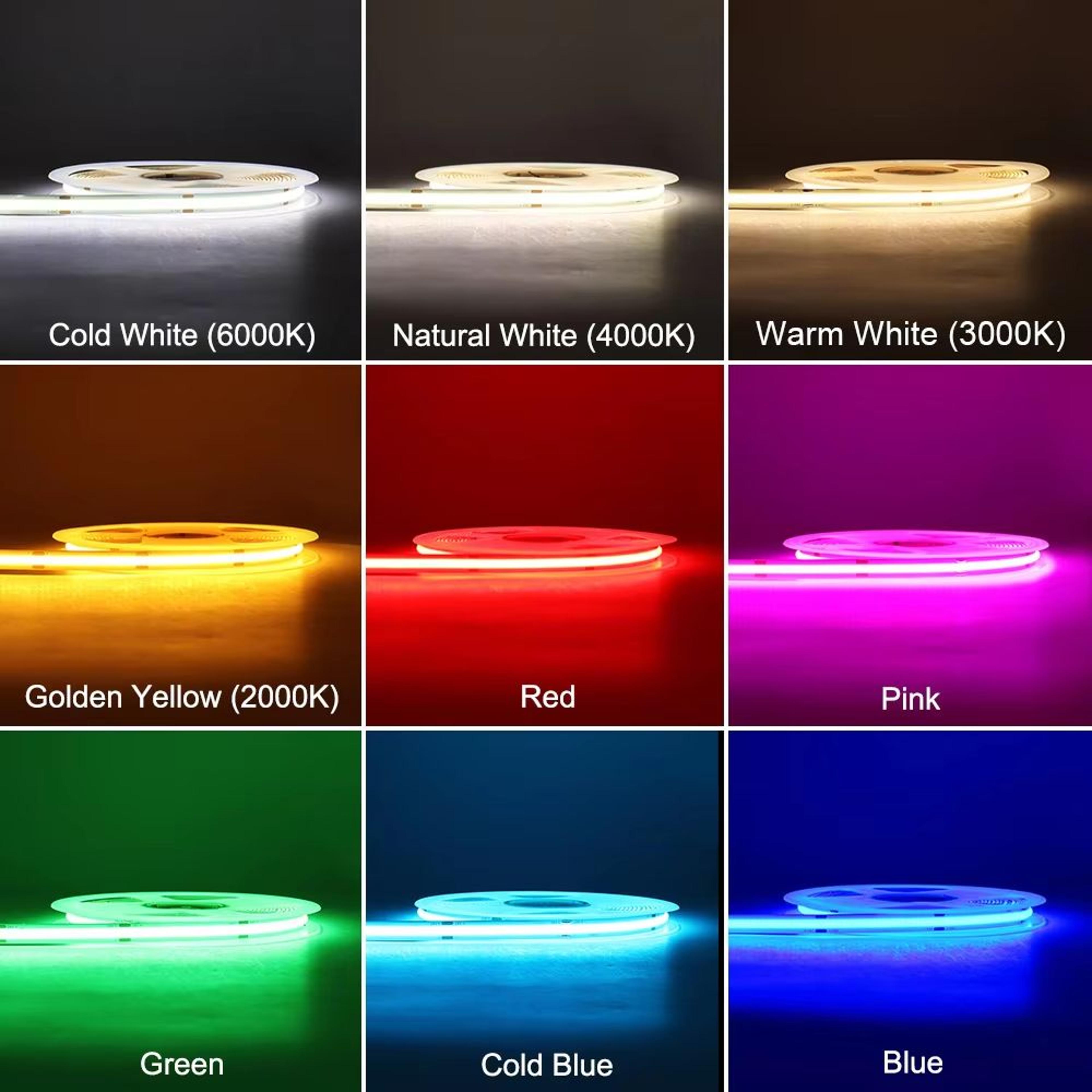 Flexible COB LED Strip Light 12V24V  High Brightness Dotless Tape Lighting For Home Auto And DIY De 1