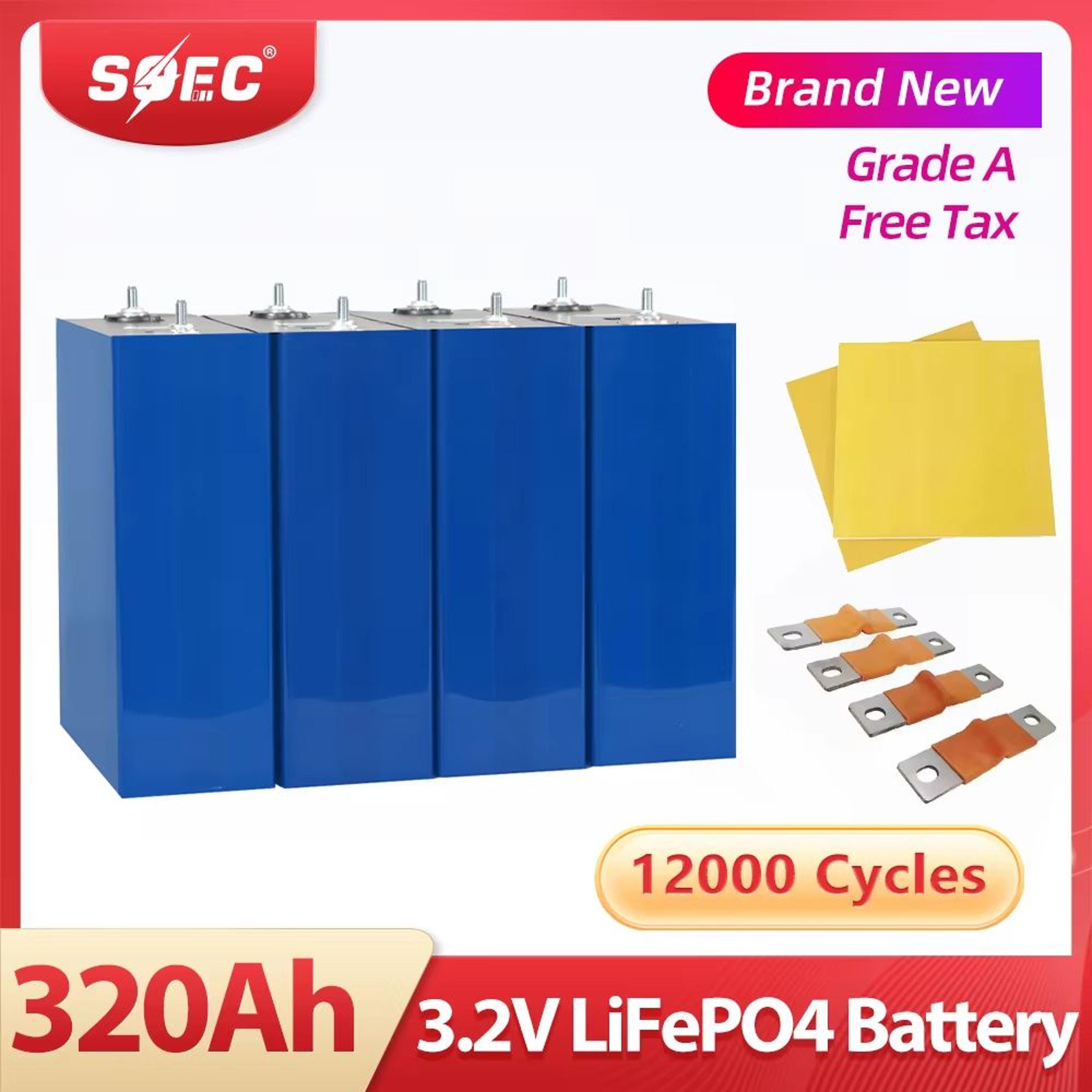 High Capacity 320Ah 32V LiFePO4 Deep Cycle Battery For RVs Solar Systems  Energy Storage 7
