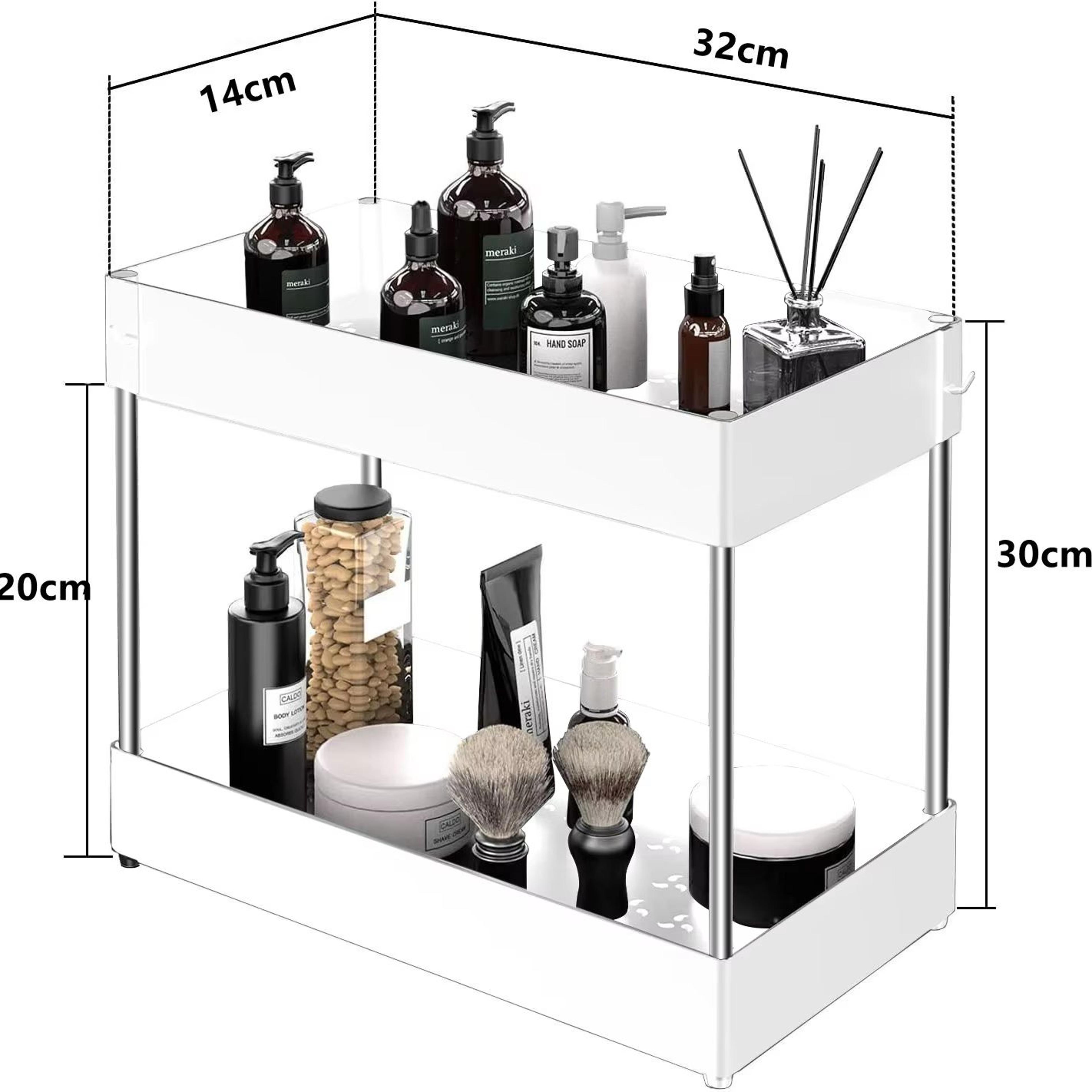 TidyMax 2Tier Under Sink Organizer  Sliding Cabinet Storage Rack With Hooks  Hanging Cup For Bathro 6