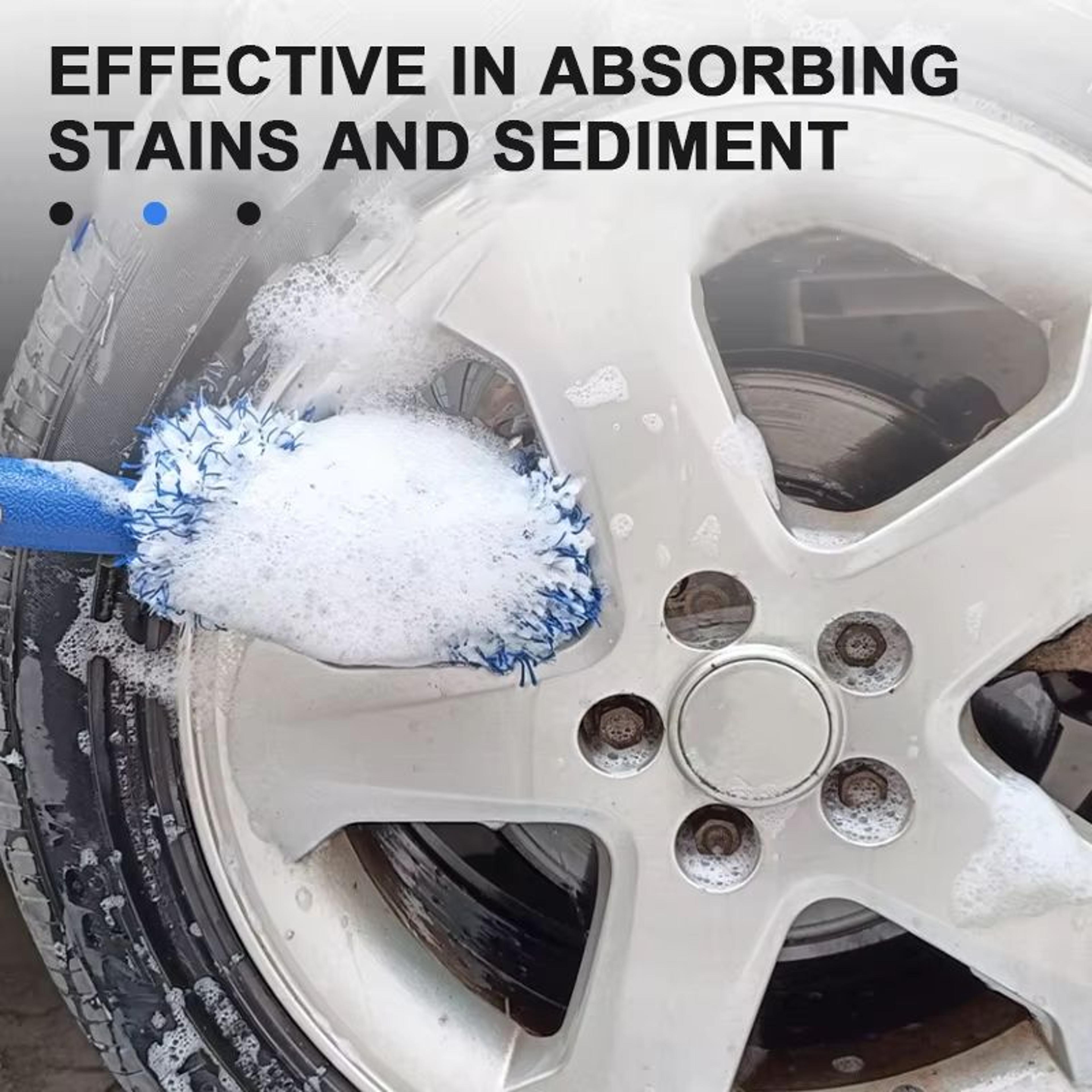 SEAMETAL Premium Car Wheel Cleaning Brush  Soft Plush Tire Rim Brush For Fast And ScratchFree Car D 1