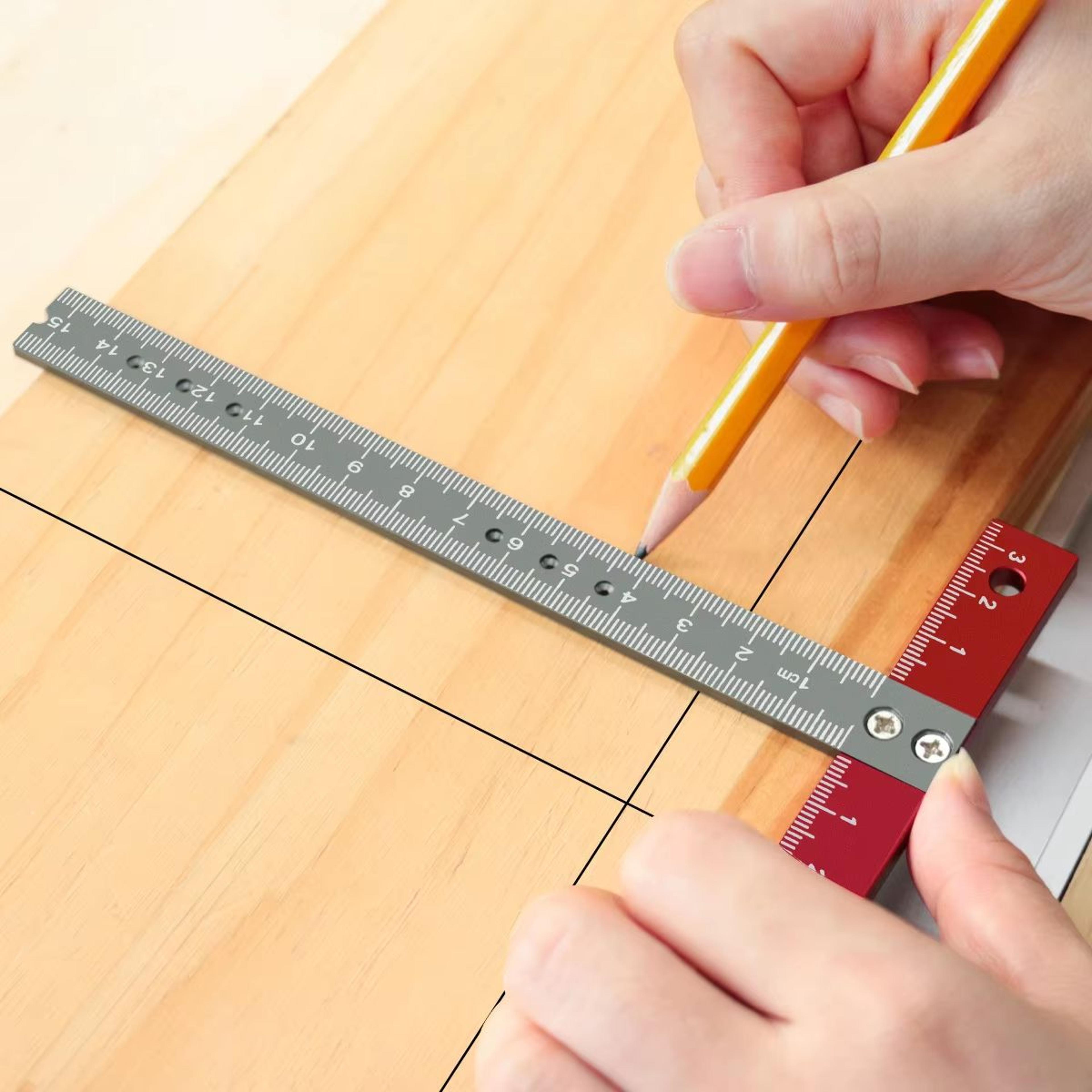 Aluminum T Square Positioning Ruler  170mm LaserPrinted Architect  Woodworking Measuring Tool For P 4