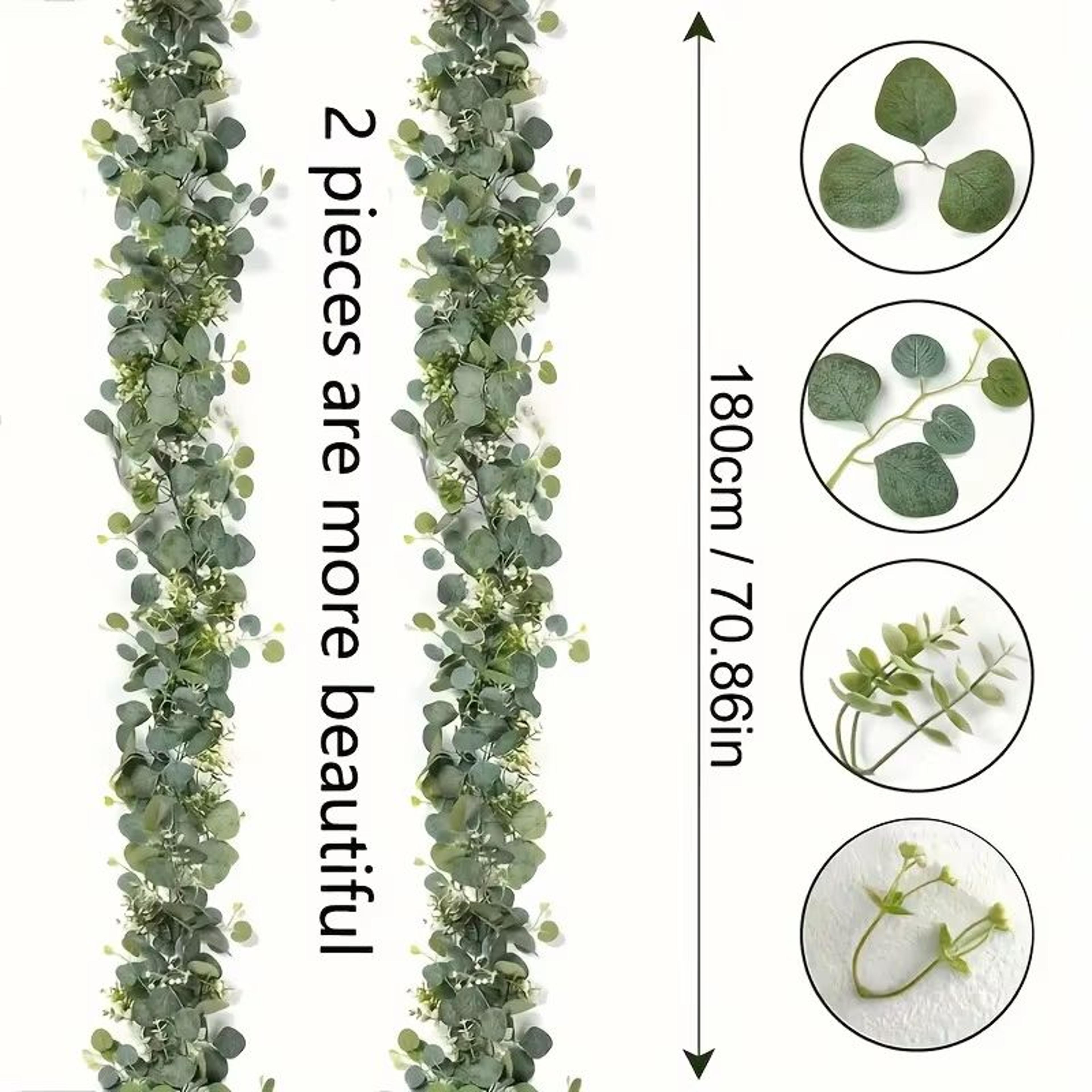Artificial Eucalyptus Garland With White Flowers  Berries  Realistic Fake Plant Vine For Home  Even 3