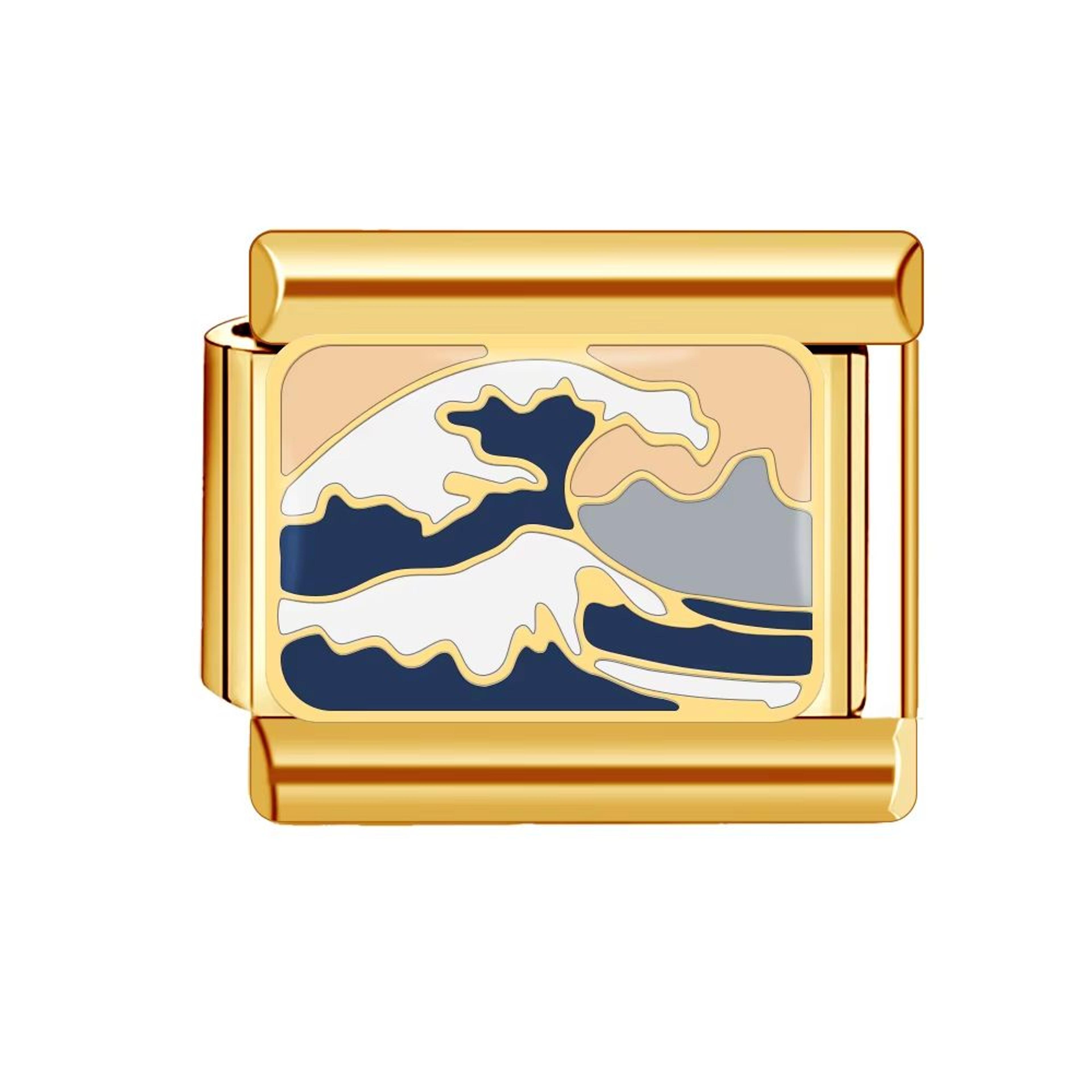 Italian Charm Bracelet  9mm Gold DIY Luxury Ocean  Beach Design 15