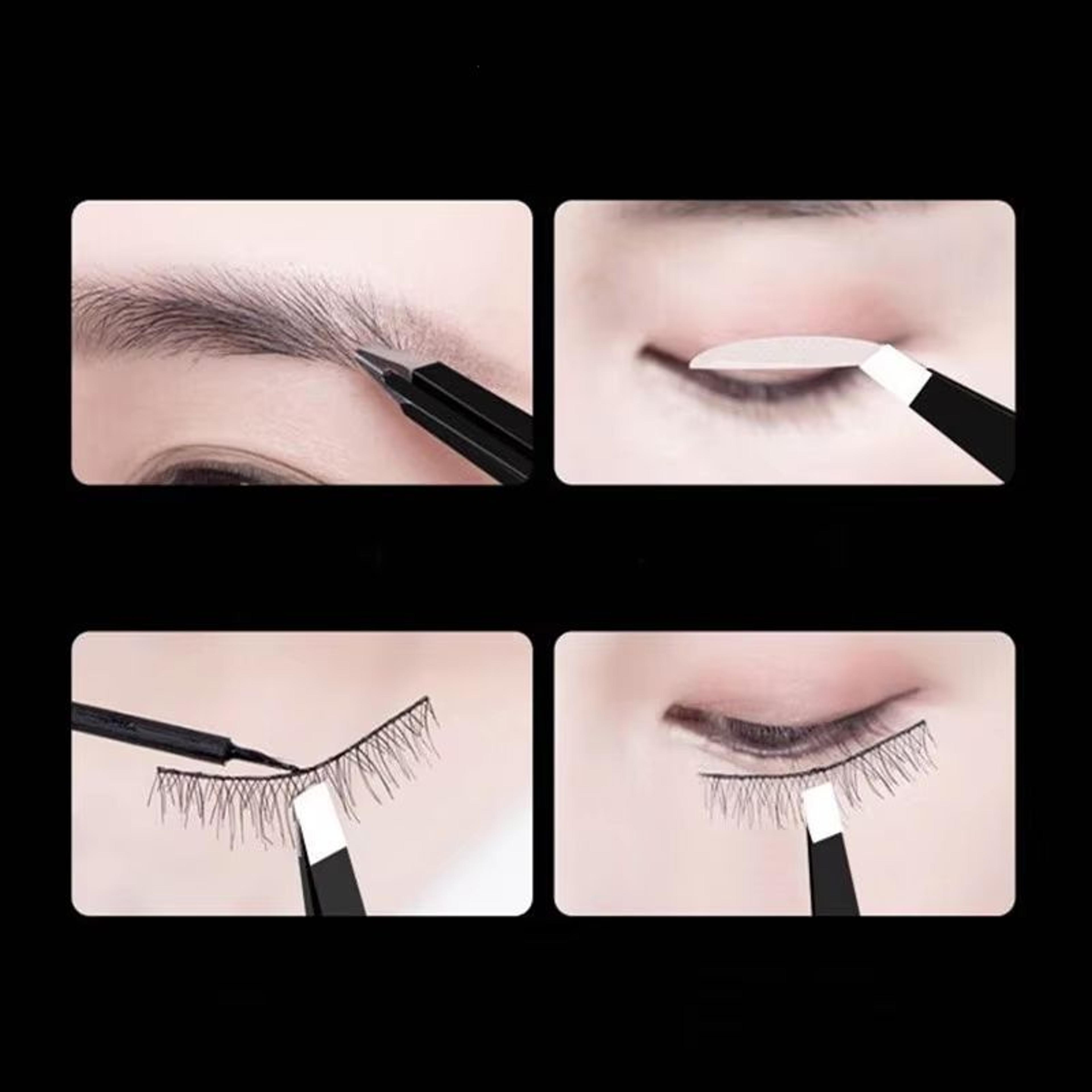 Precision Stainless Steel Eyebrow Tweezers  Slant Tip Hair Removal Tool For Makeup Eyelash Extensio 4