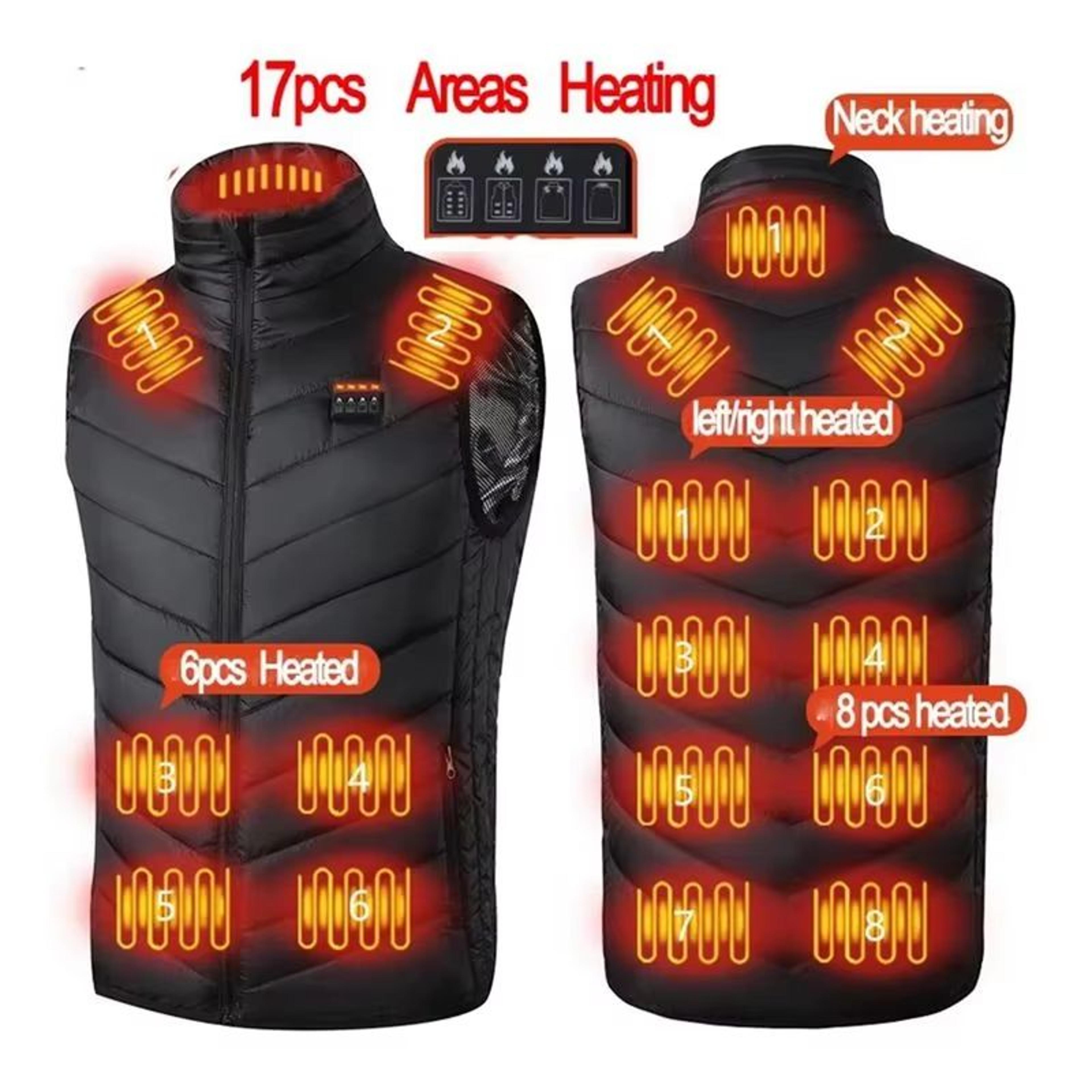 USB Infrared 17Zone Heated Vest  Mens Electric Winter Warming Jacket For Outdoor Sports  Hiking 0