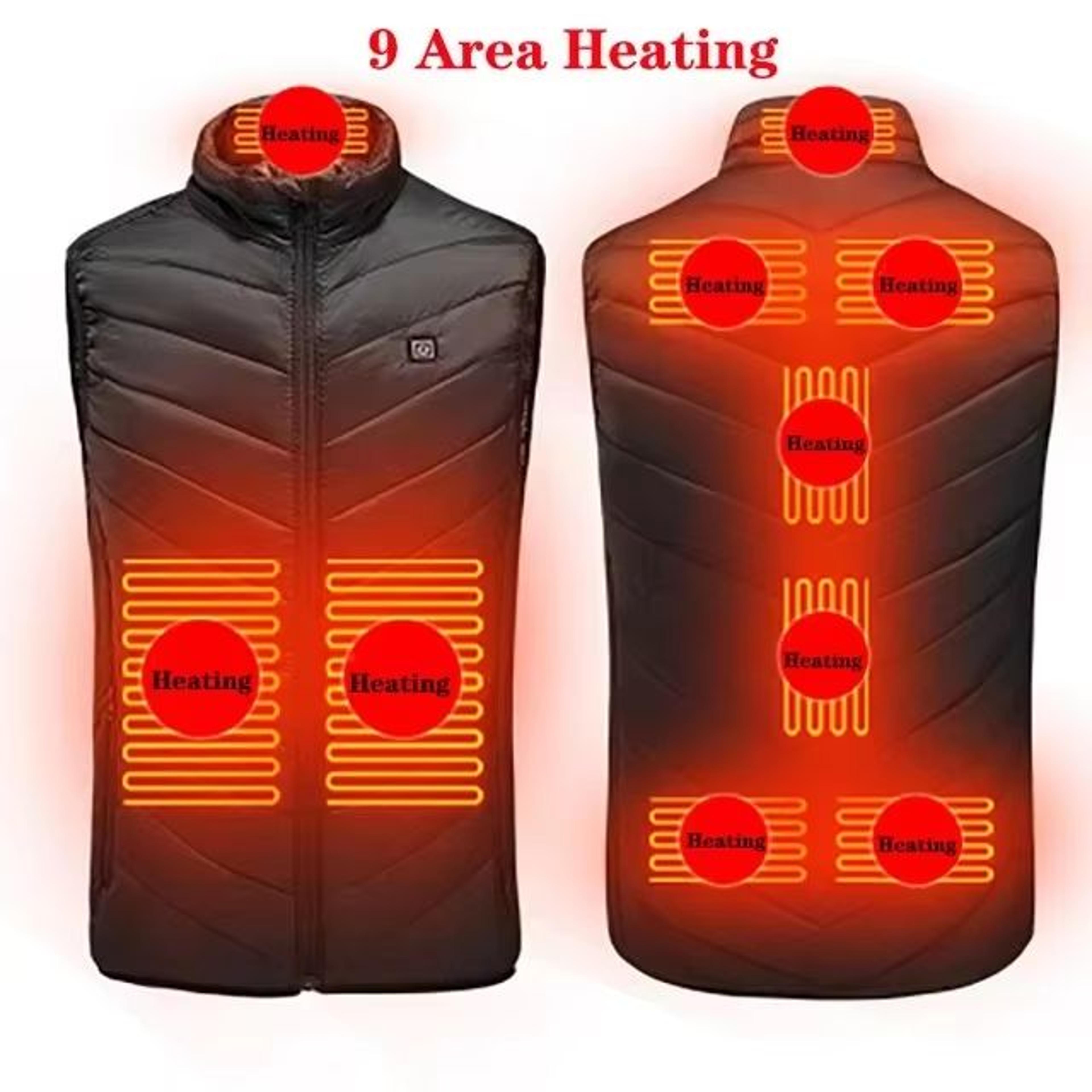 USB Infrared 17Zone Heated Vest  Mens Electric Winter Warming Jacket For Outdoor Sports  Hiking 7