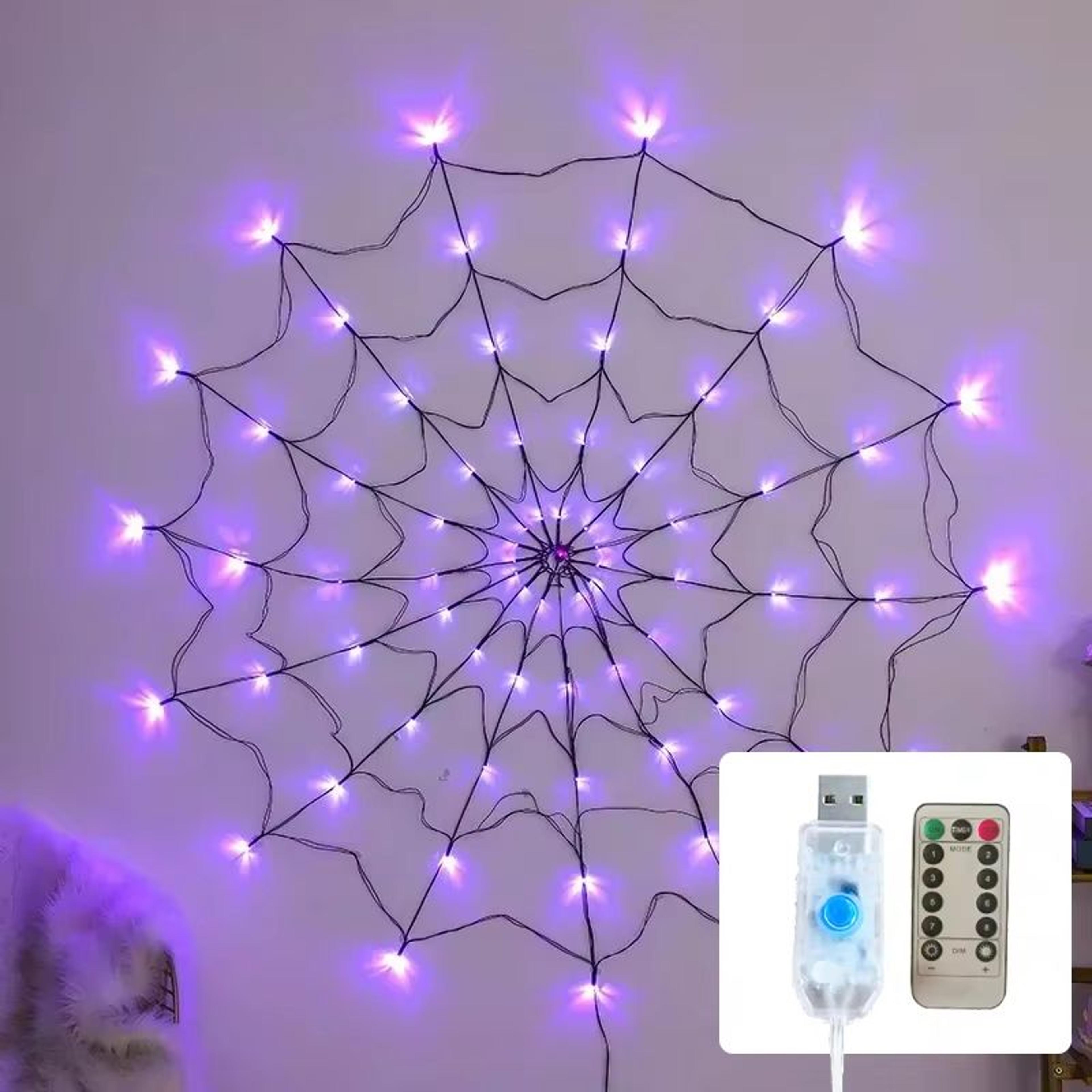 Halloween LED Spider Web String Lights  Ghost Festival Atmosphere Decoration 5