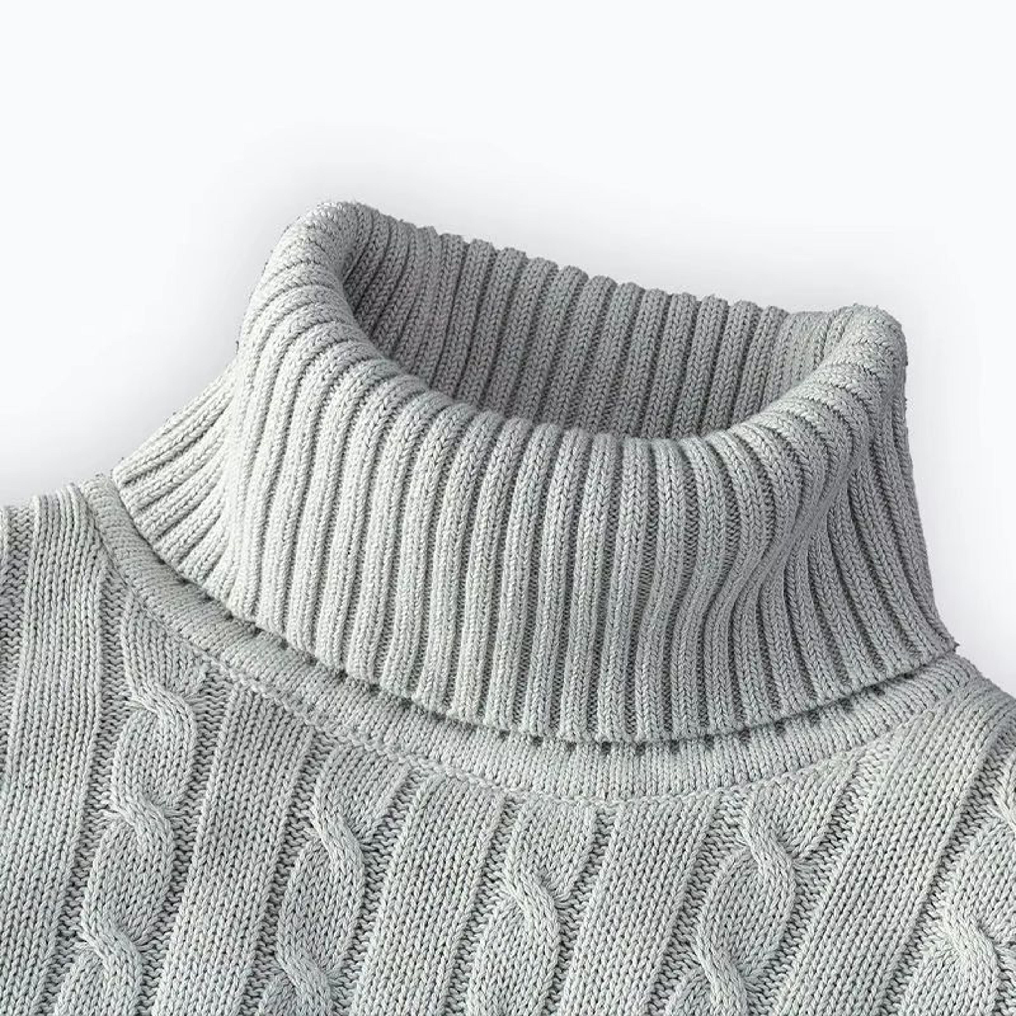 Mens Turtleneck Sweater  Casual Rollneck Knitted Wool Jumper For Warmth 15