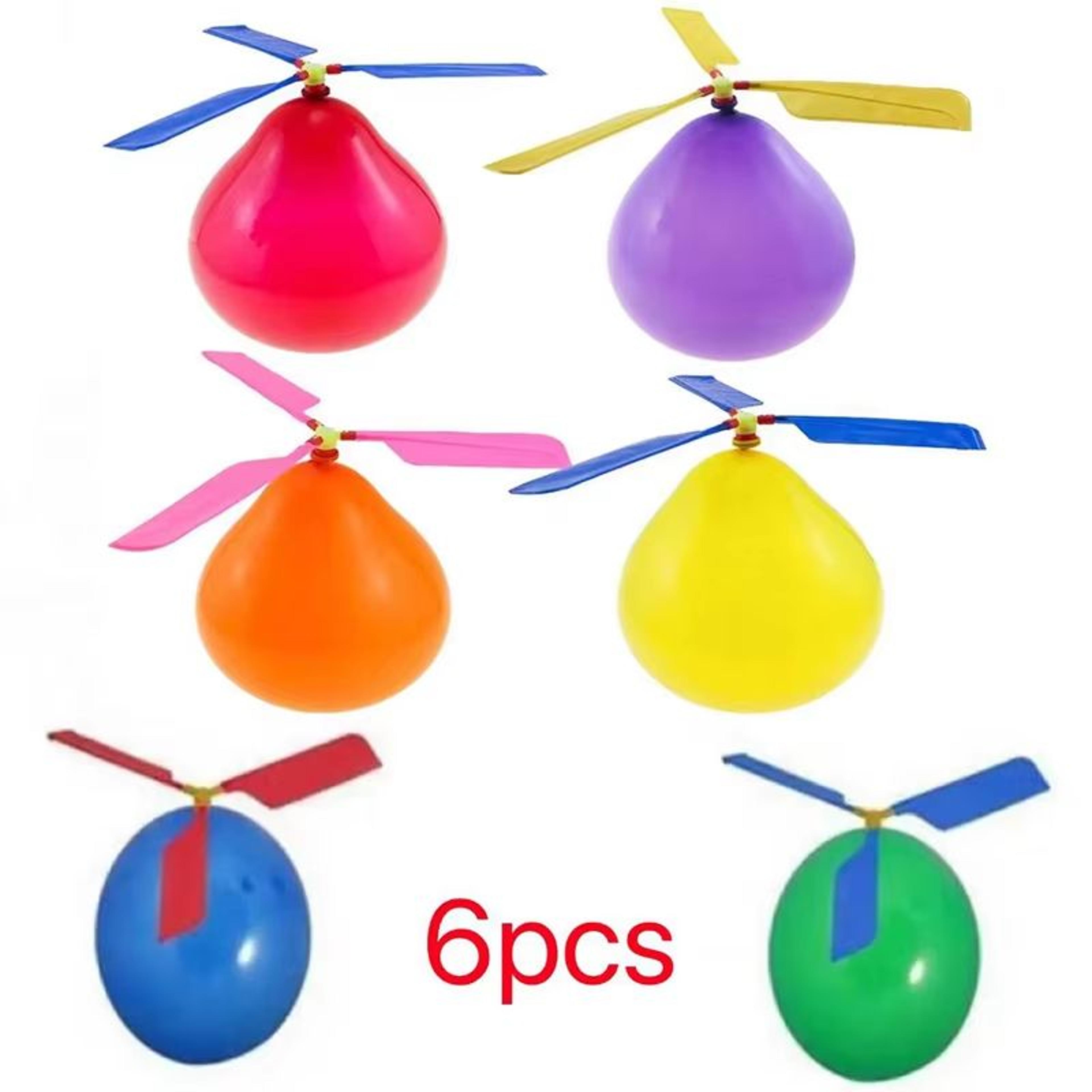 SkySpin Balloon Helicopter Toy Set  6 Pieces Outdoor Flying Fun For Kids 6