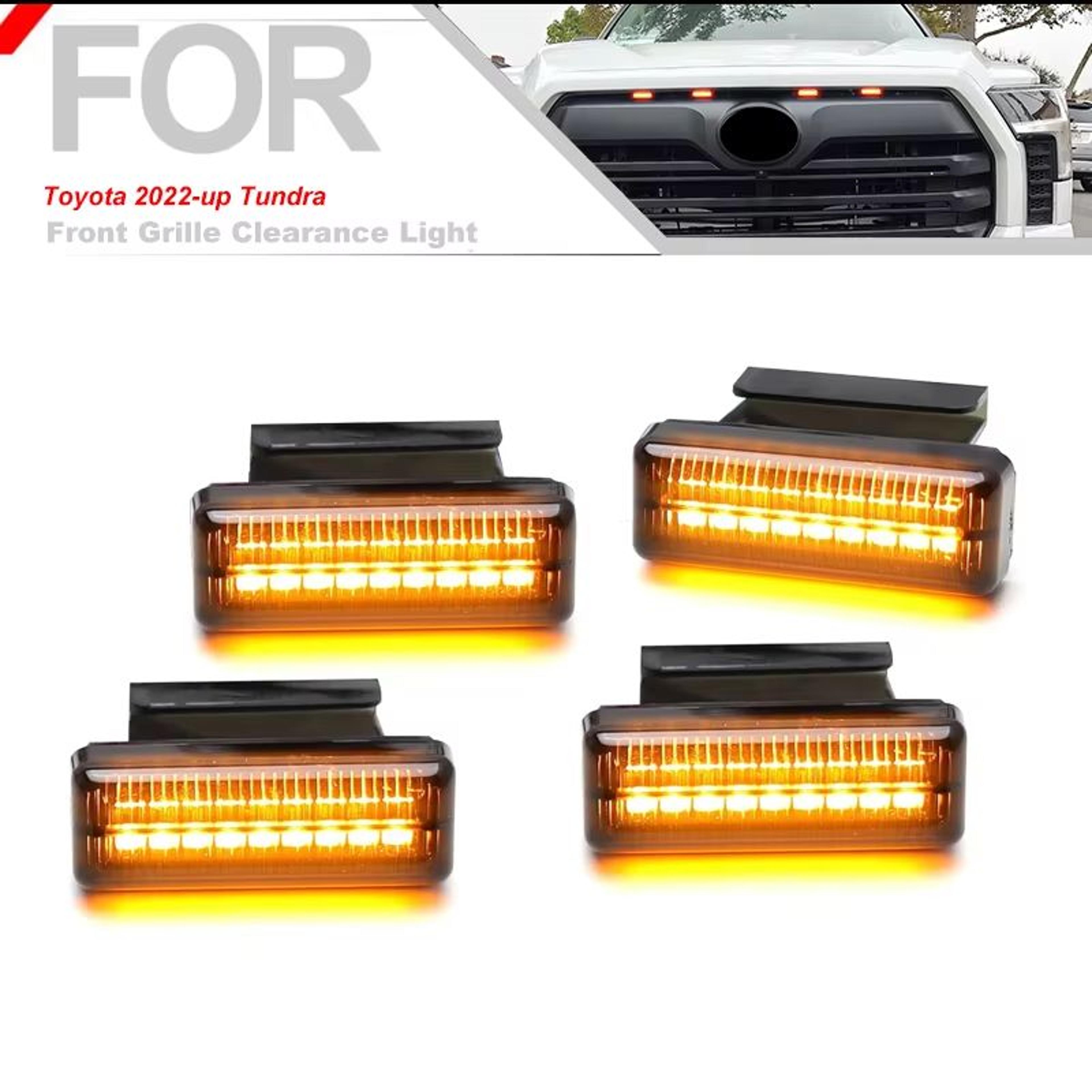 RaptorStyle Front Grille Clearance LED Light Kit 4 Pcs For Toyota Tundra 20222025 3