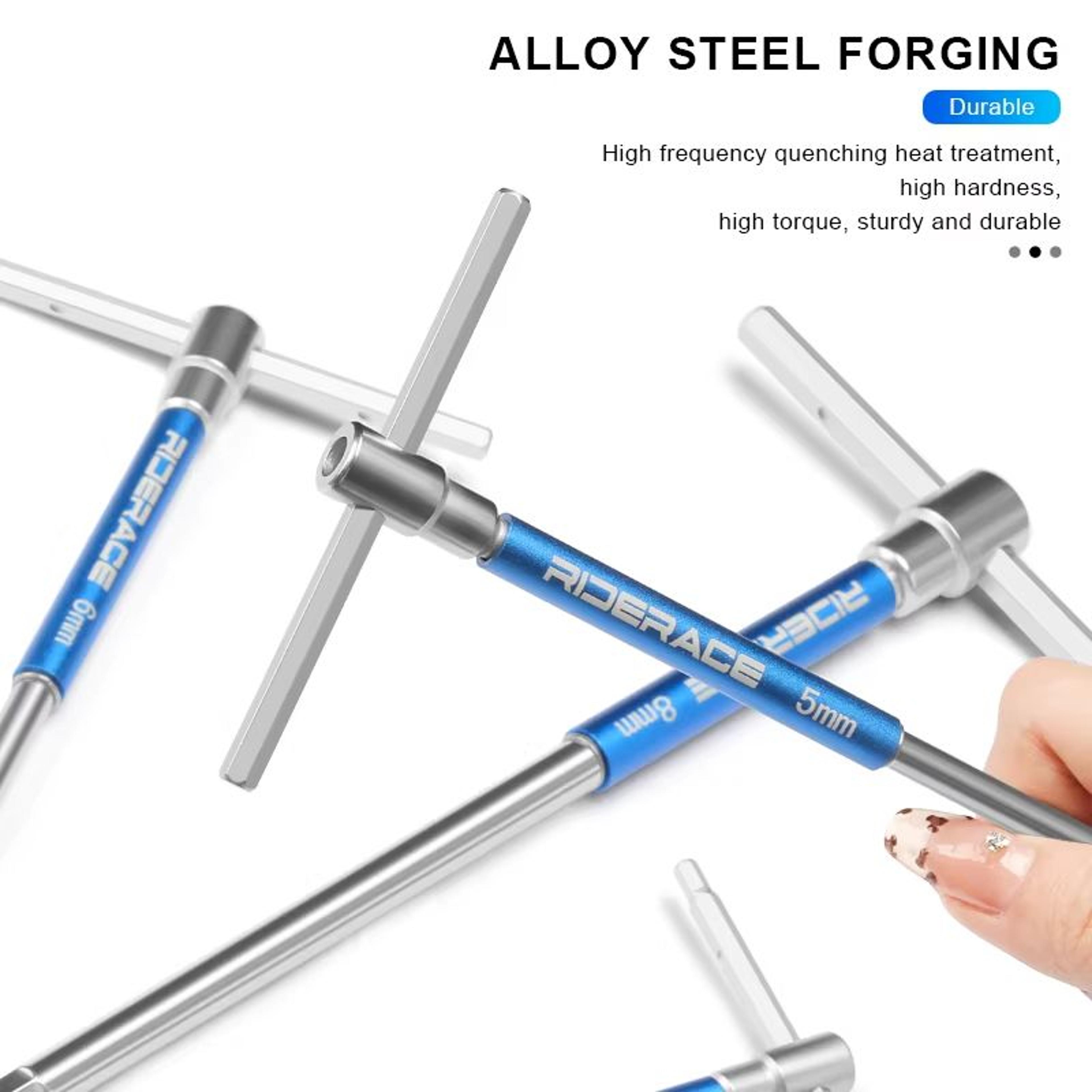 RIDERACE THandle Allen Wrench Set 2253456810 Mm  HeavyDuty CRV Steel Bike Repair Tools 1
