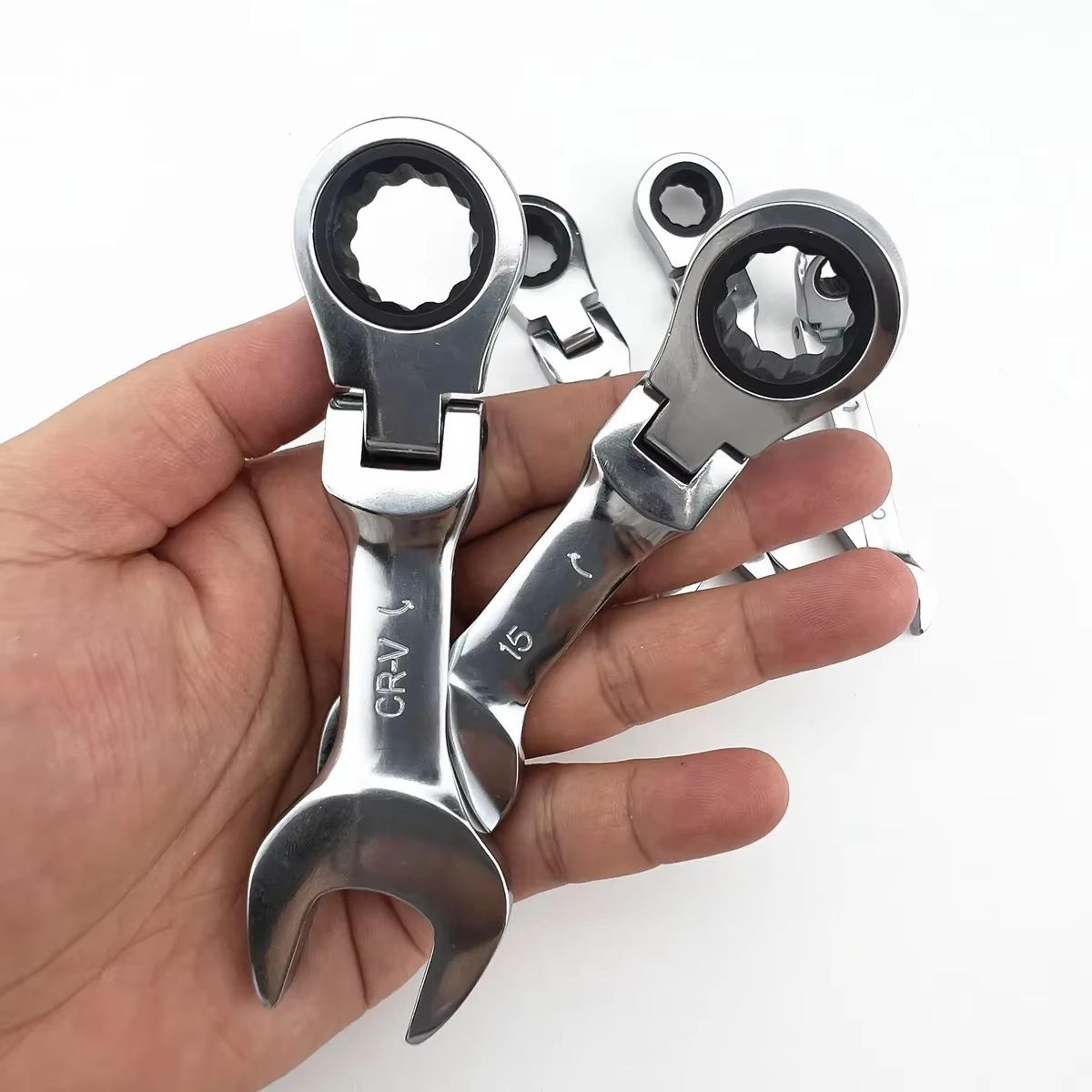 SwiftReach Mini ShortHandle Ratchet Wrench  DualPurpose OpenEnd  Ratchet Design 1