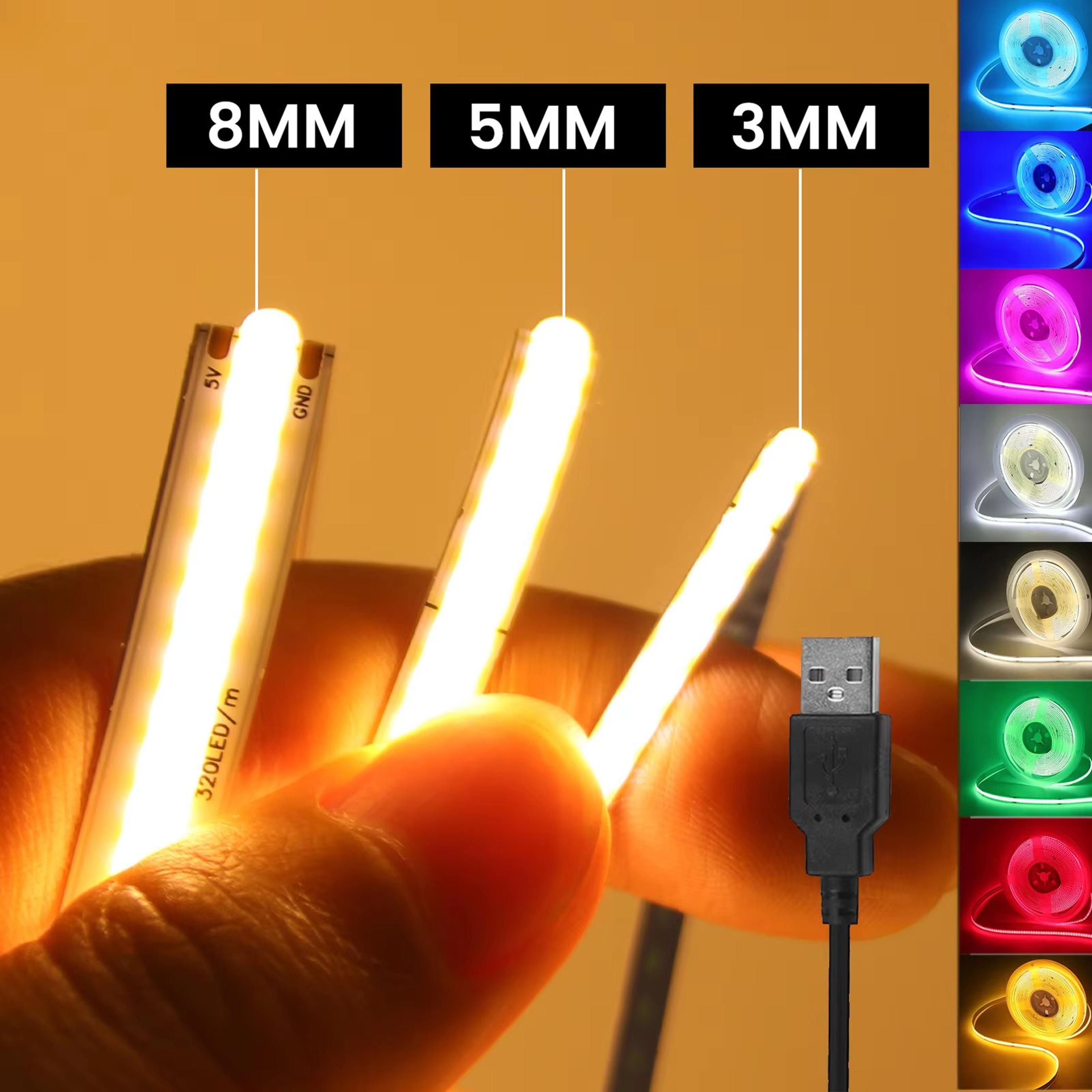 UltraSlim USB 5 V COB LED Strip Light  MultiColour Flexible Ribbon For TV BackLight  Home Decor 0