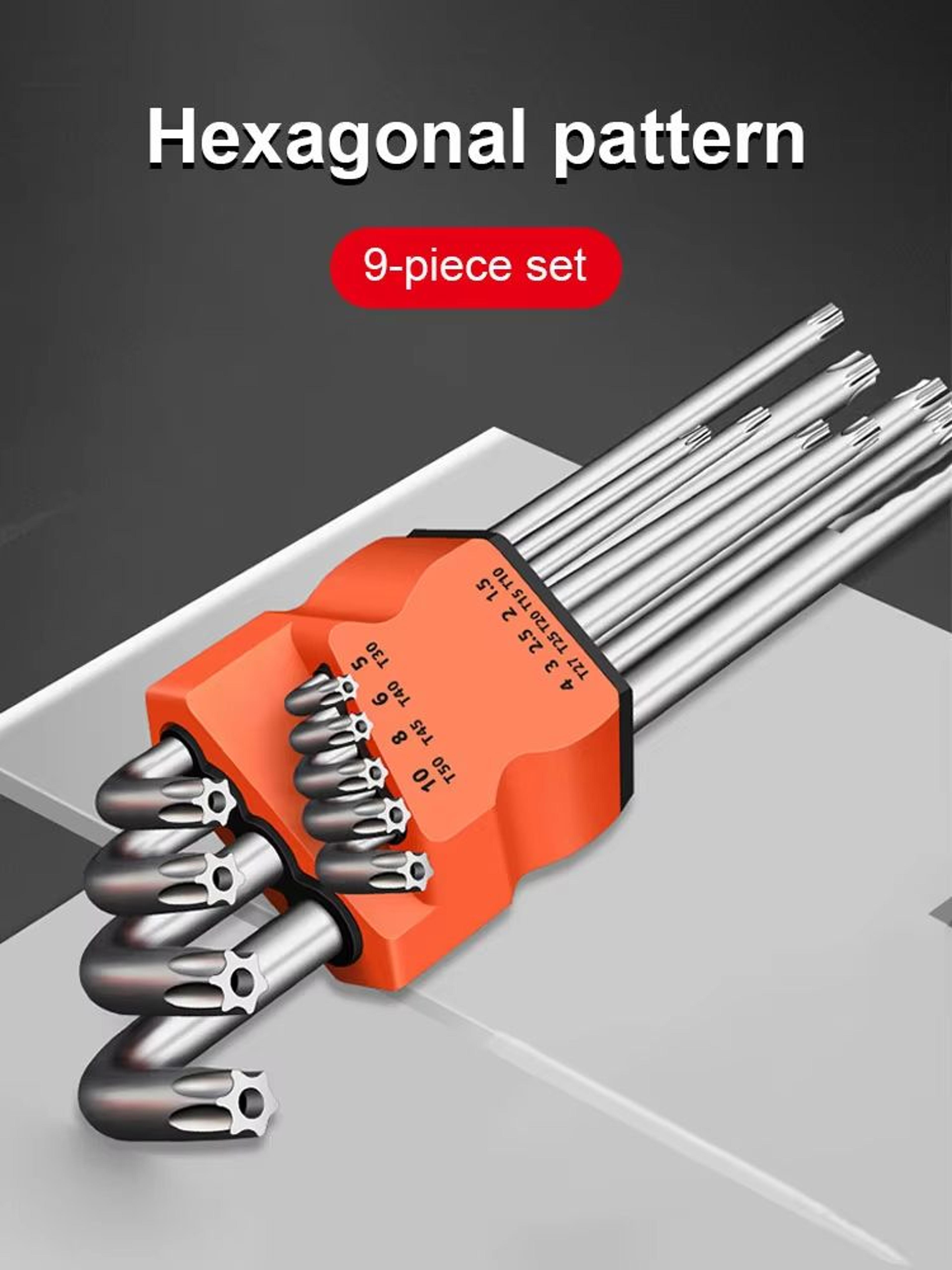 9Piece DualEnd LType Torx Star Wrench Set  Precision Plum Blossom Allen Keys For Hand Repair 0