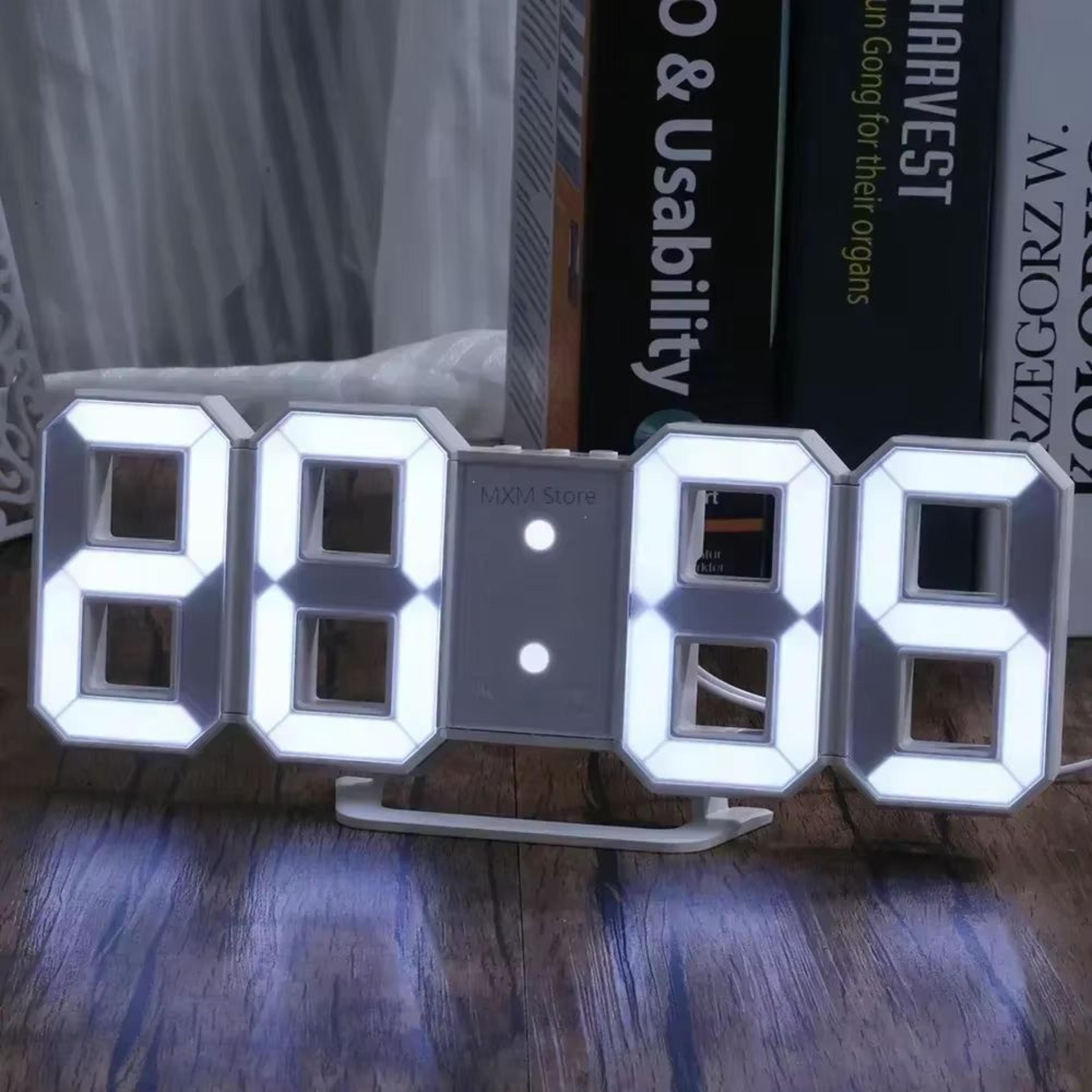 3d led digital wall clock – adjustable glow night mode for bedroom & room decor