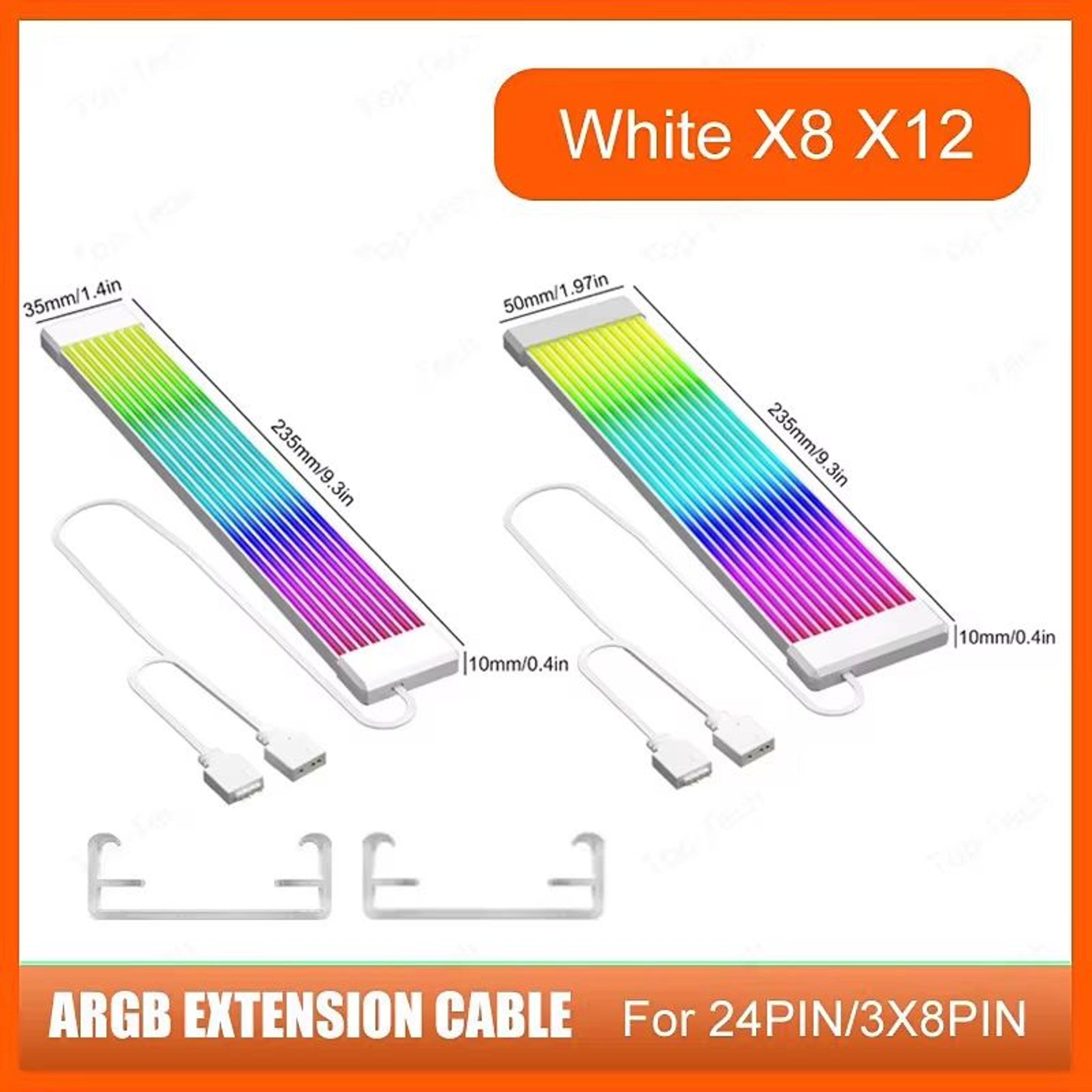RGB PSU Cable Extension Kit  5V 3Pin ARGB Sync For 68121624Pin Connectors 10