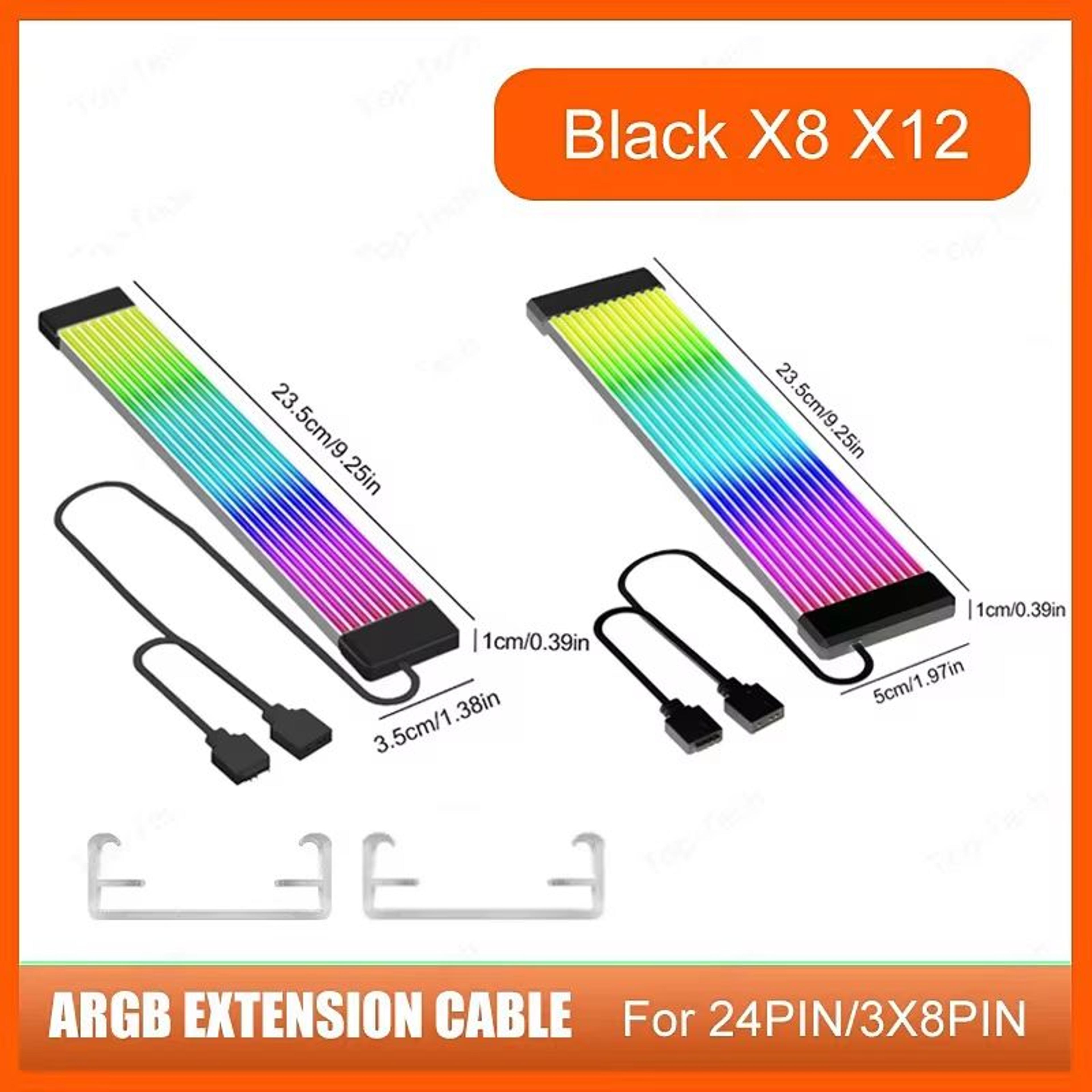 RGB PSU Cable Extension Kit  5V 3Pin ARGB Sync For 68121624Pin Connectors 11