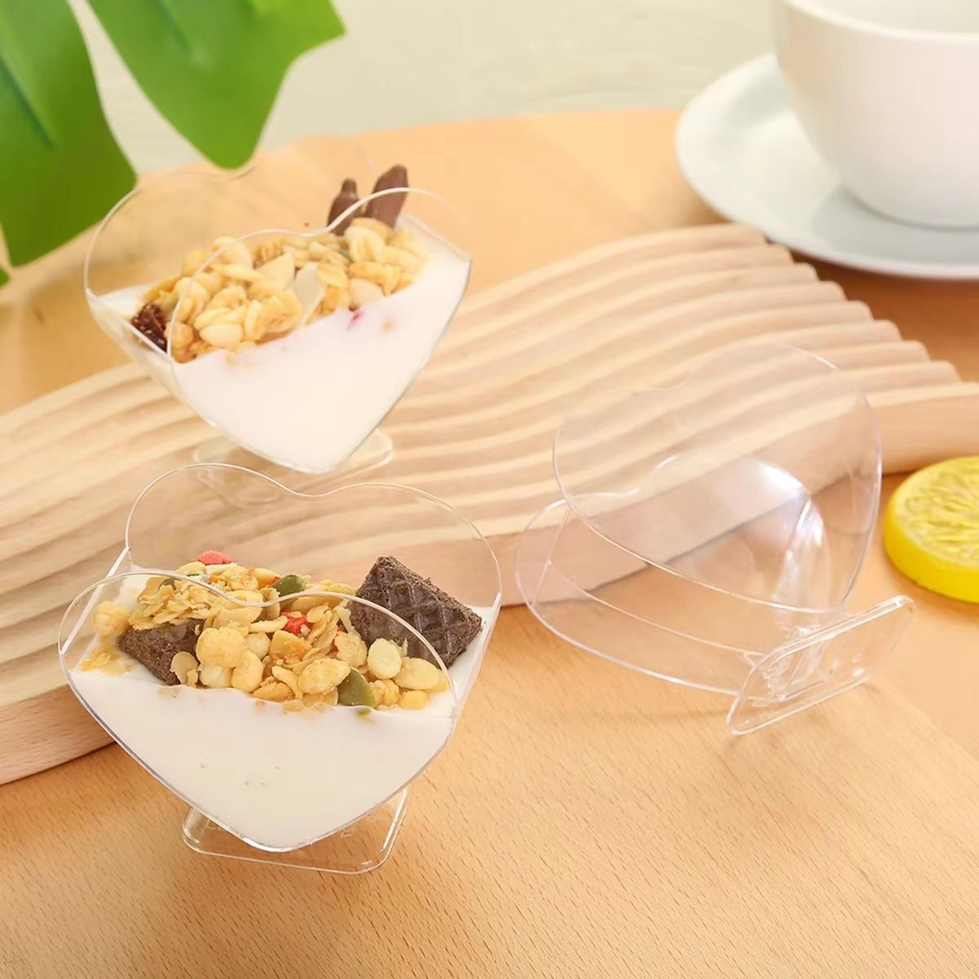 HeartShaped Dessert Cups  Elegant Clear Plastic Mousse Pudding And Jelly Cups For Parties  Events 1 1