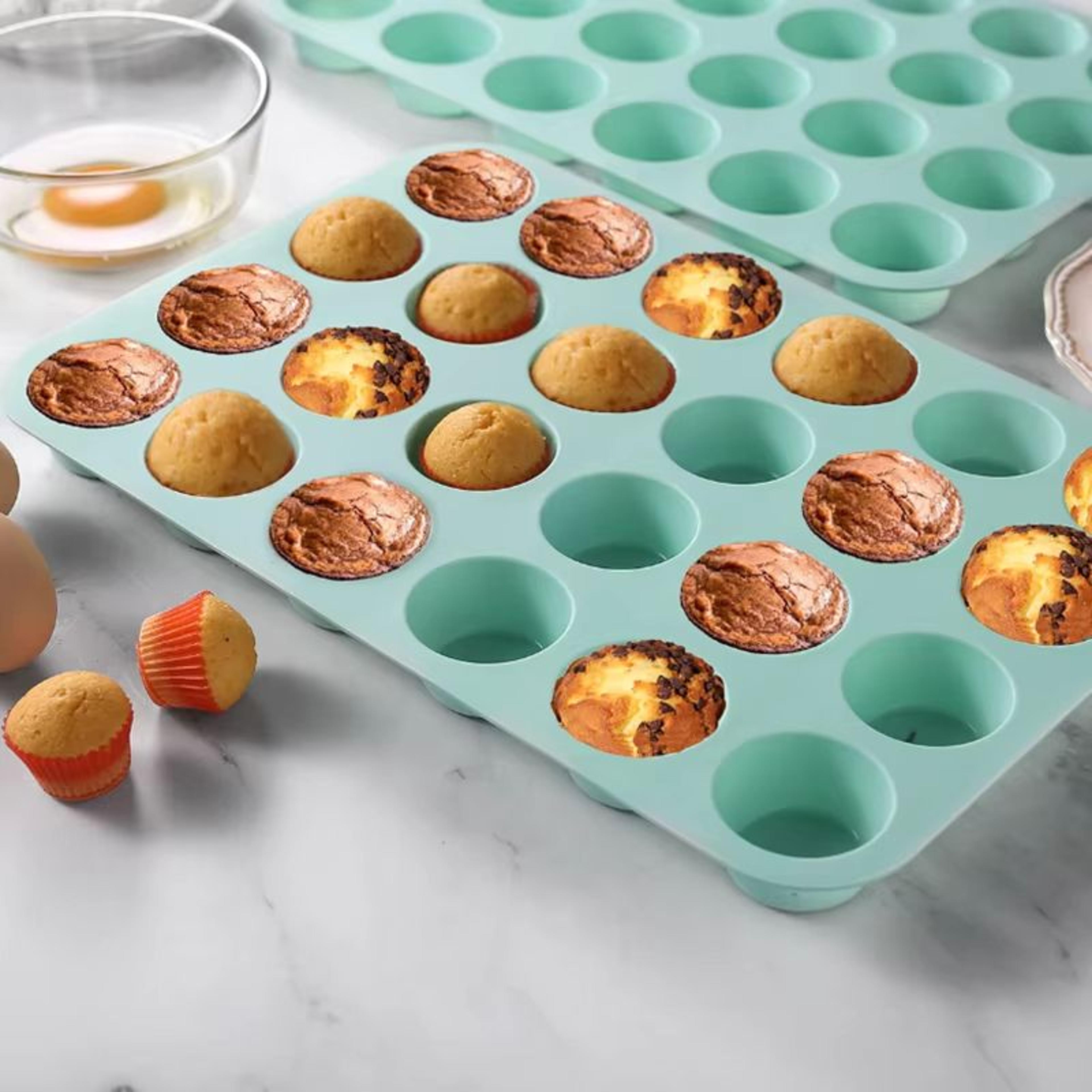 NonStick 24Cup Silicone Baking Mold  MultiPurpose Cookie Cake And Candy Tray For Home Bakers 0