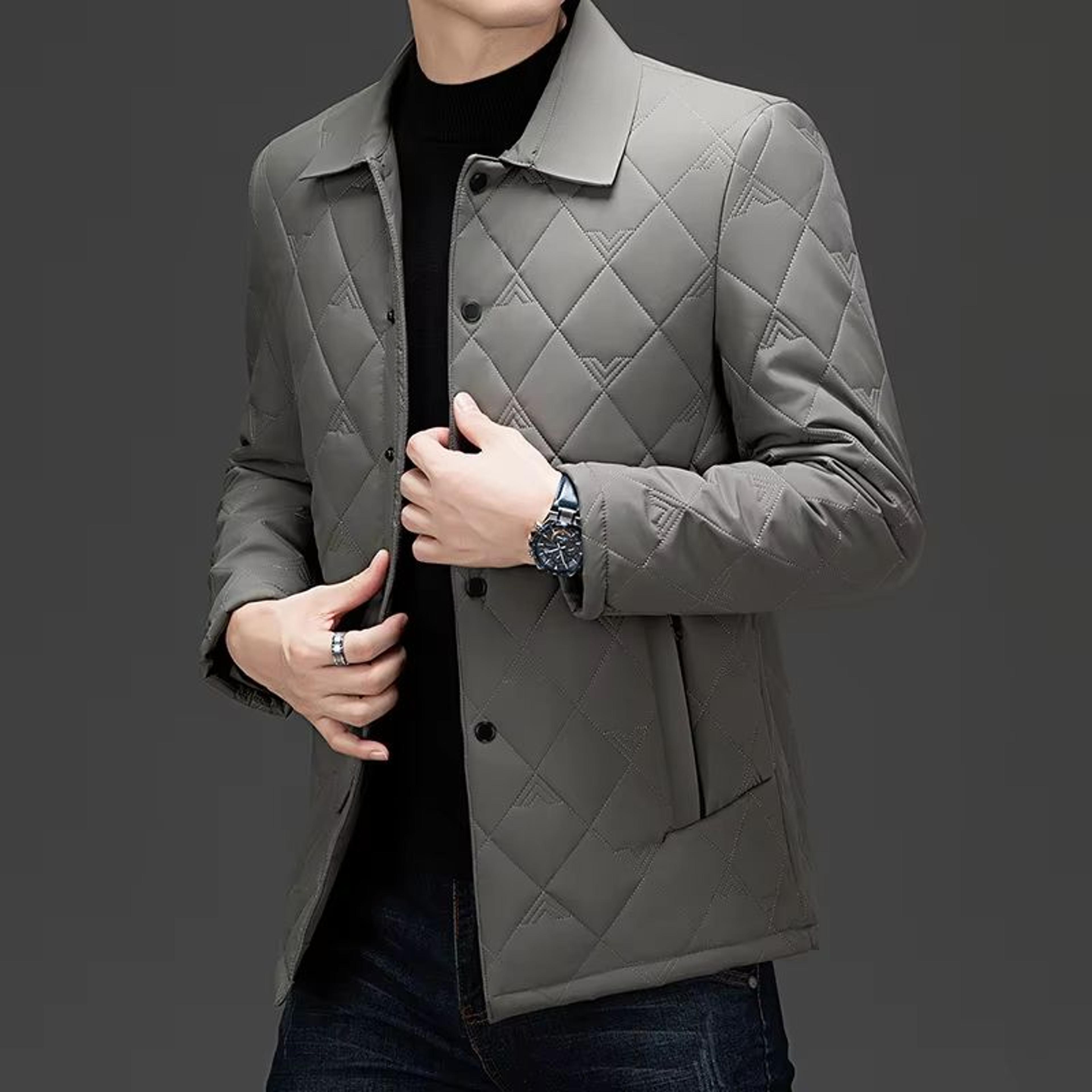 Top Grade Mens Diamond Quilted Bubble Coat  Winter Parka Jacket With TurnDown Collar For Warmth And 3