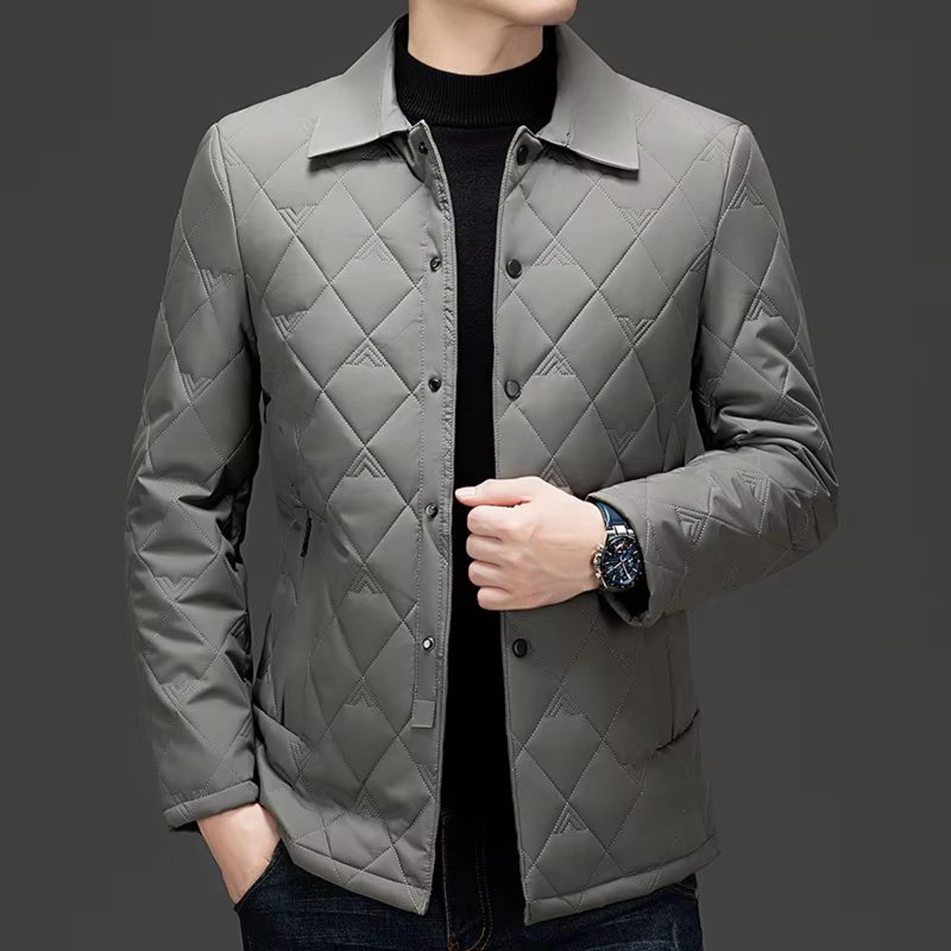 Top Grade Mens Diamond Quilted Bubble Coat  Winter Parka Jacket With TurnDown Collar For Warmth And 6