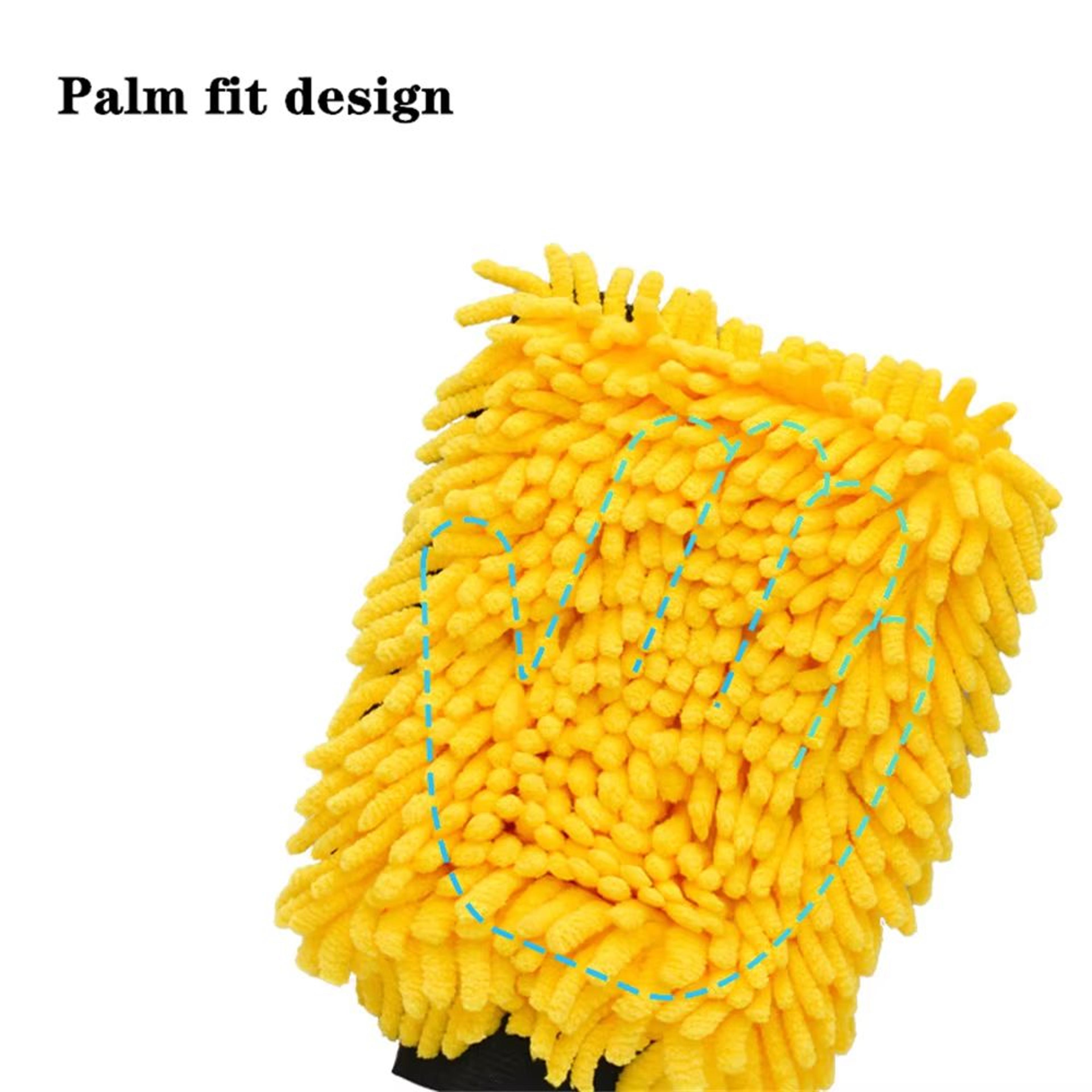 Premium UltraPlush Microfiber Car Wash Mitt DoubleSided Chenille Waterproof Glove 4