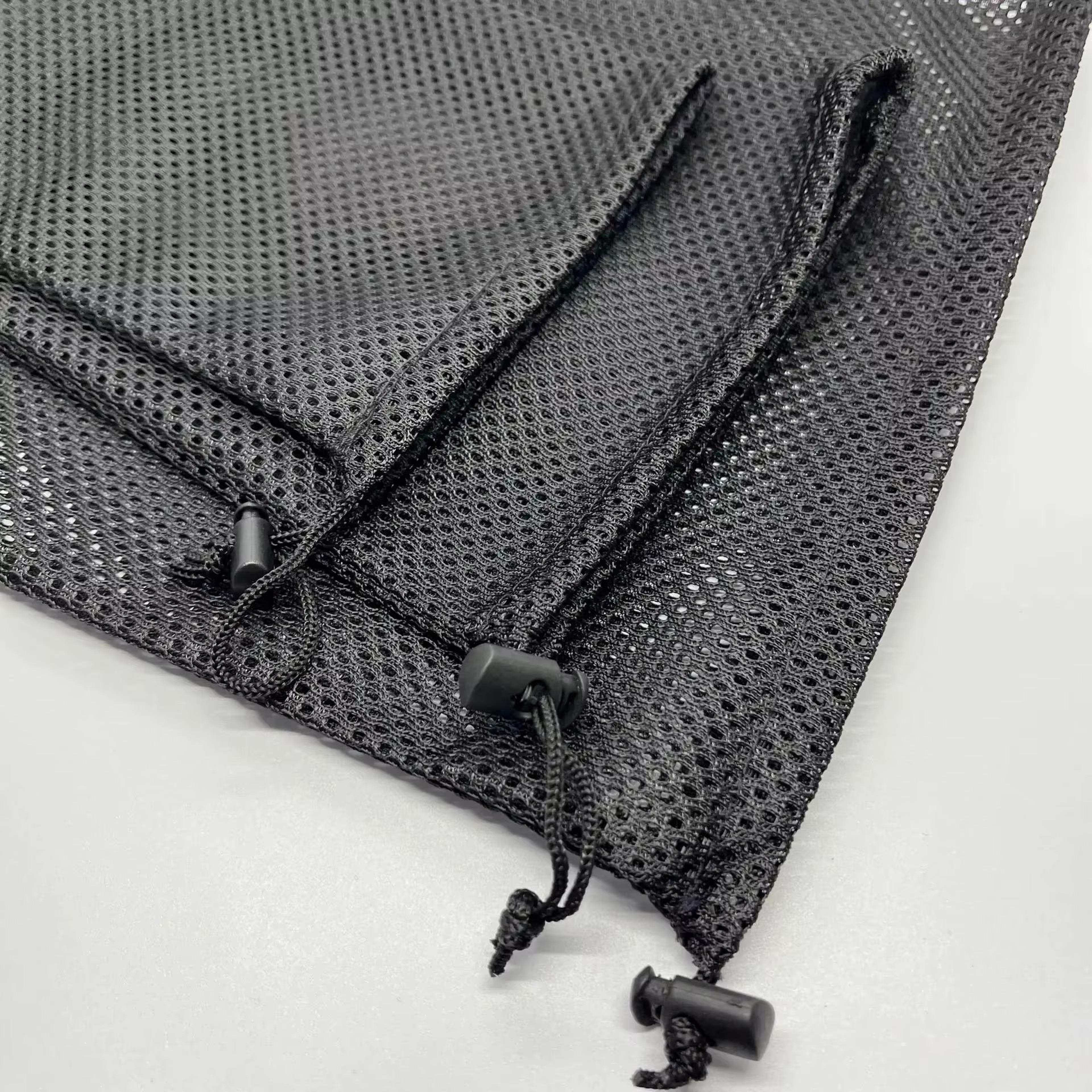 VersaMesh Drawstring Storage Bag  Black Polyester Mesh Organizer Pouch 1