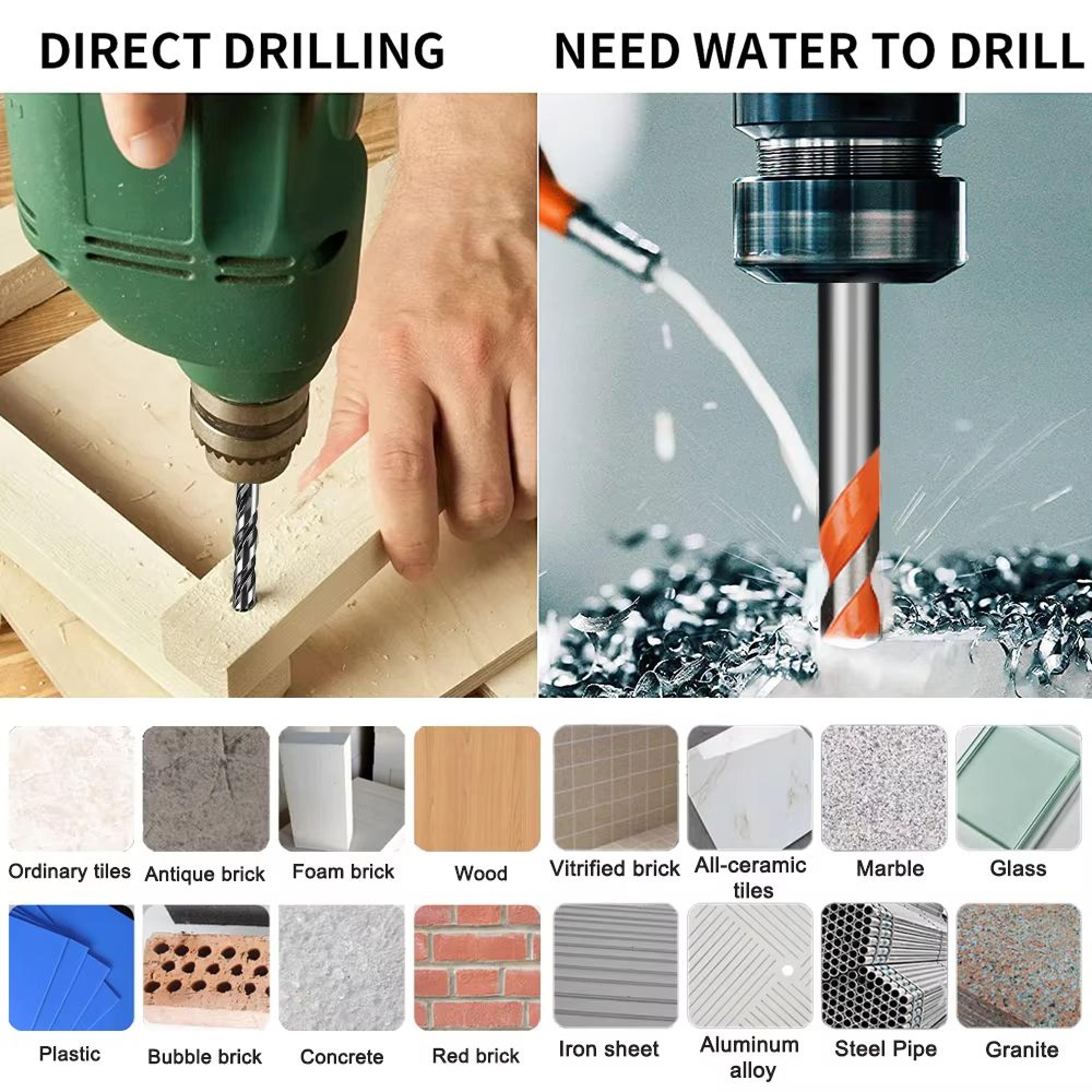 312mm Multifunctional Triangle Diamond Drill Bit Set  Precision Drilling For Ceramic Tile Concrete  5