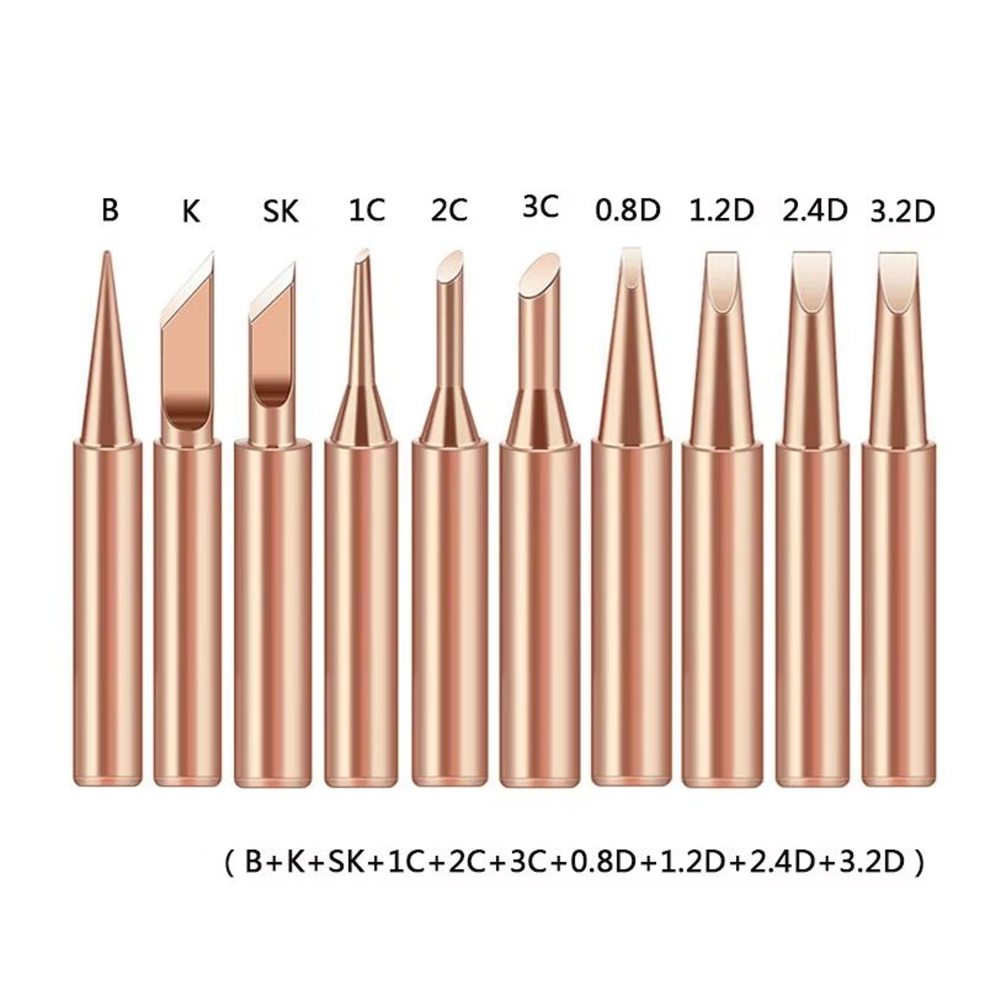 10Piece 900MT Series Pure Copper Soldering Iron Tip Set  LeadFree HighPerformance Replacement Tips  3