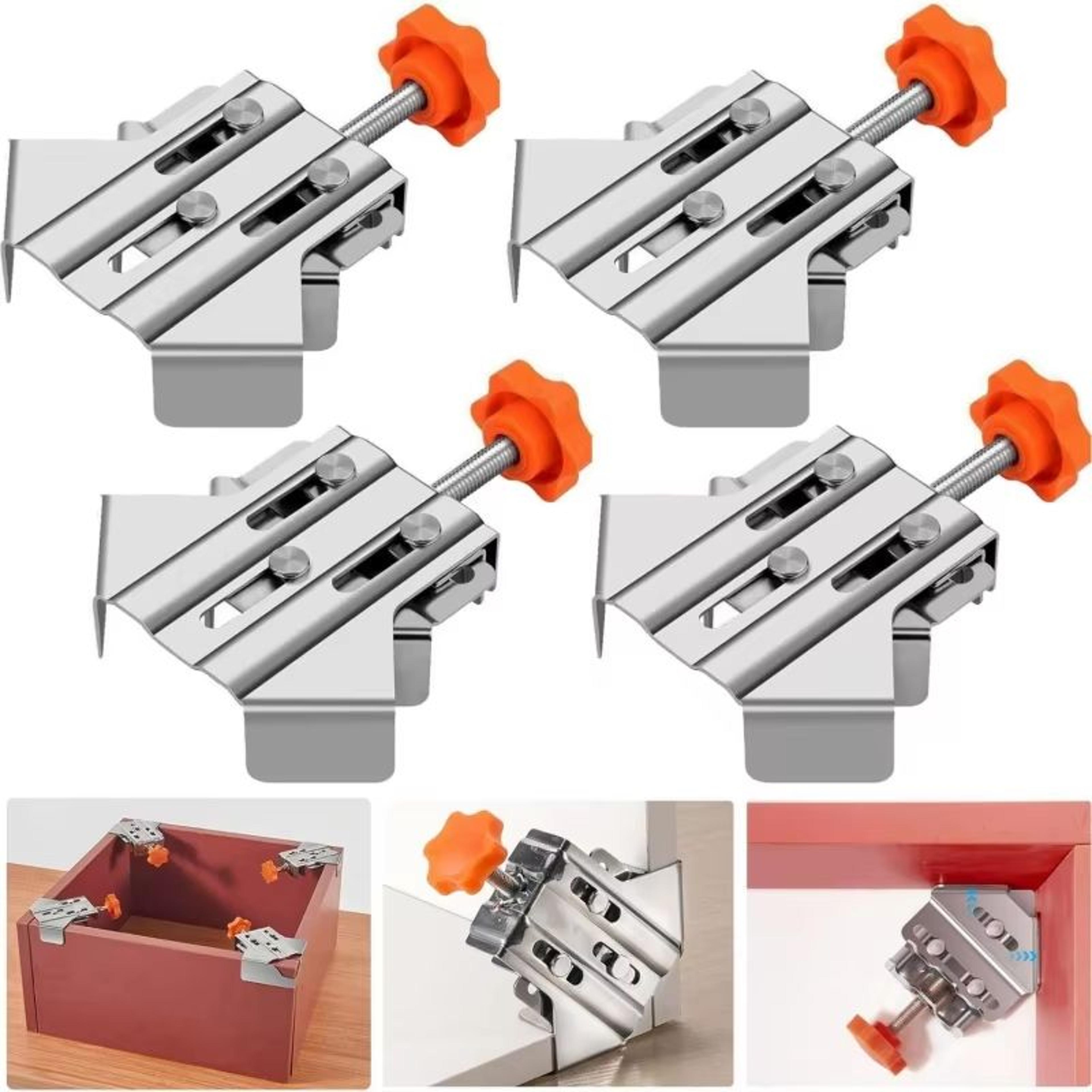 JUSTINLAU 90 Stainless Steel Right Angle Clamp  Precision Woodworking Splicing Tool 4