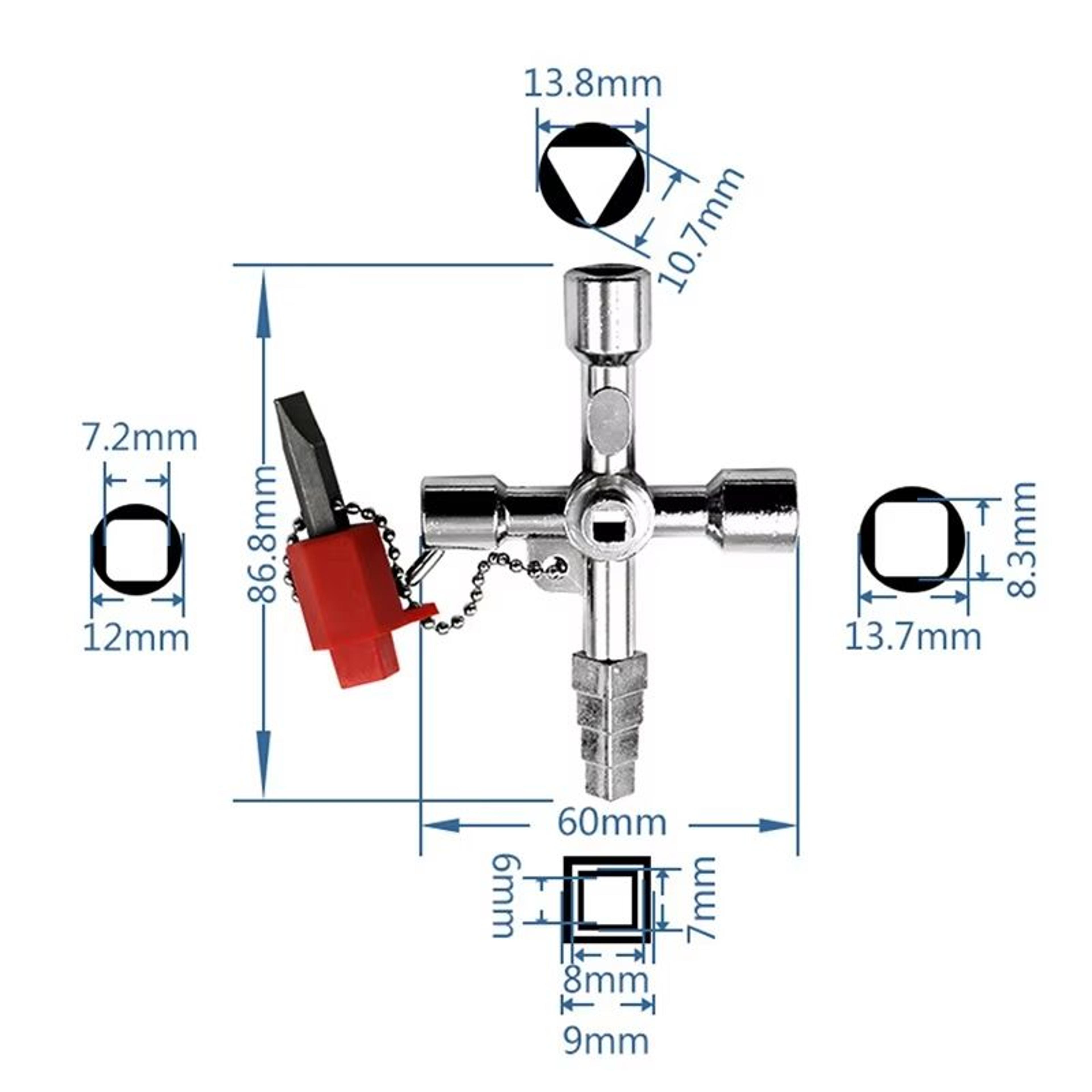 JUSTINLAU 4Way Universal Internal Triangle Key Wrench  Multifunctional Hand Tool For Plumbing Elect 5