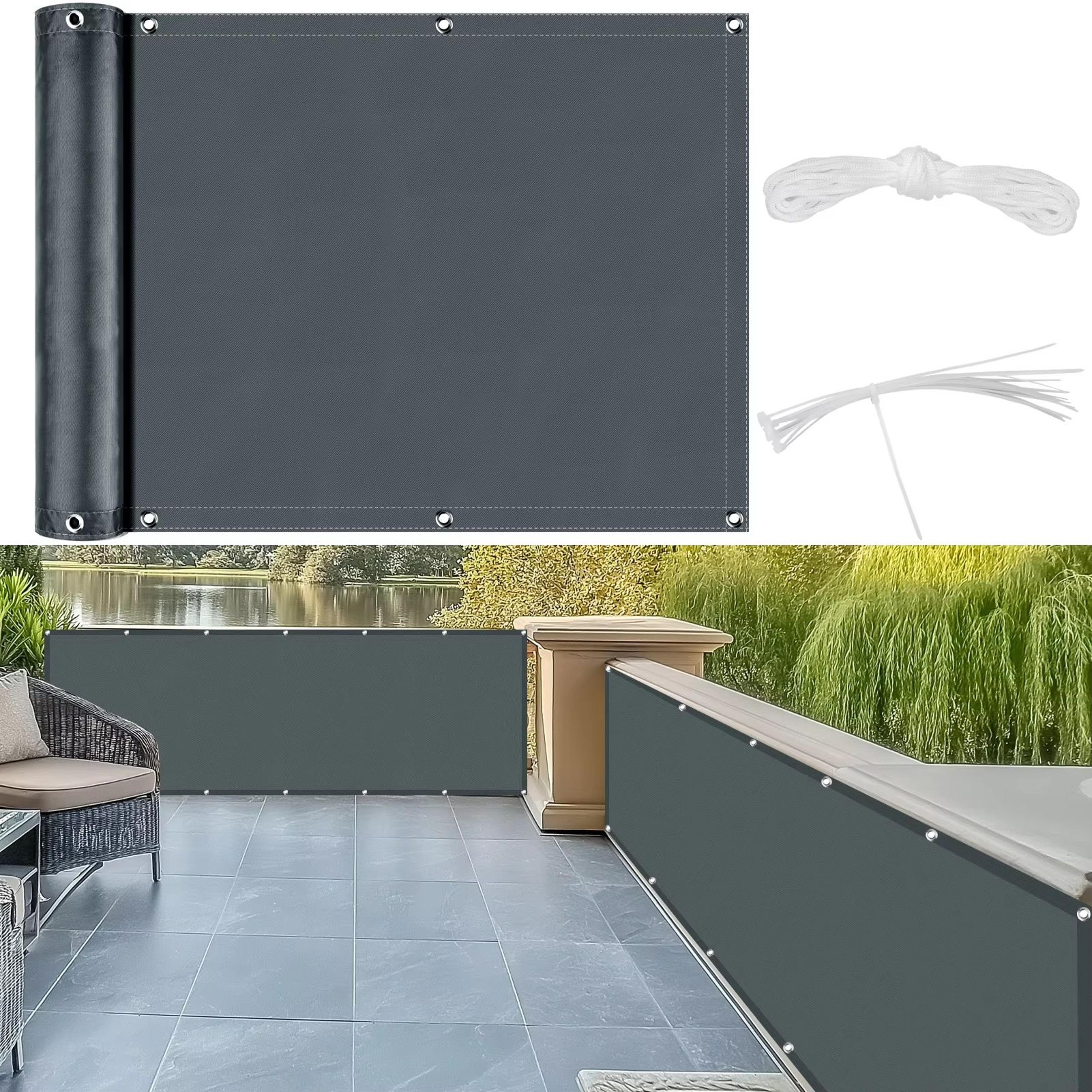 Waterproof Sunshade Sail With Grommets  Outdoor Privacy Cover For Pergola Balcony Patio Garden  Poo 2
