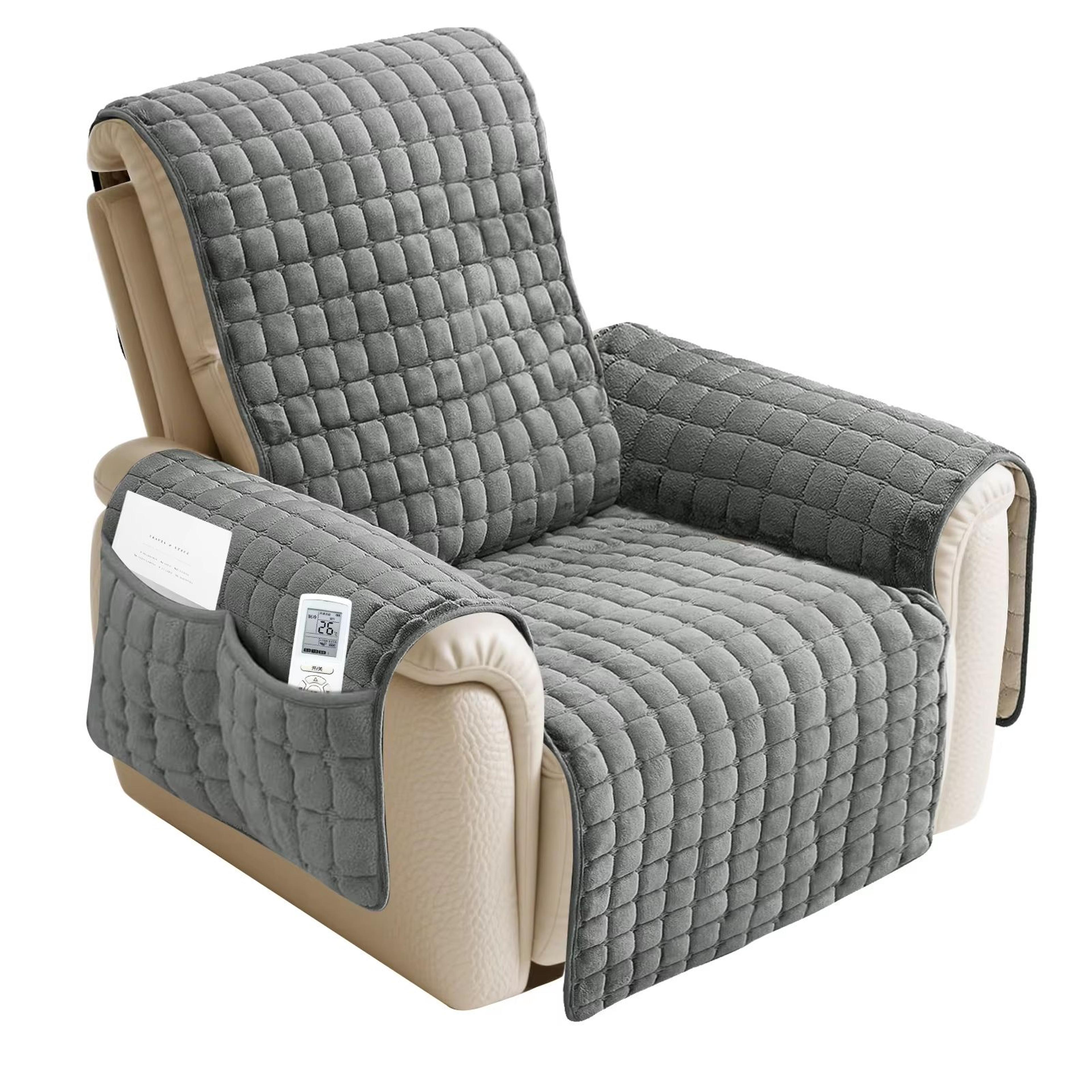ProtectEase Deluxe Quilted Recliner Cover  Waterproof Armchair  SingleDouble Sofa Protector With Si 11