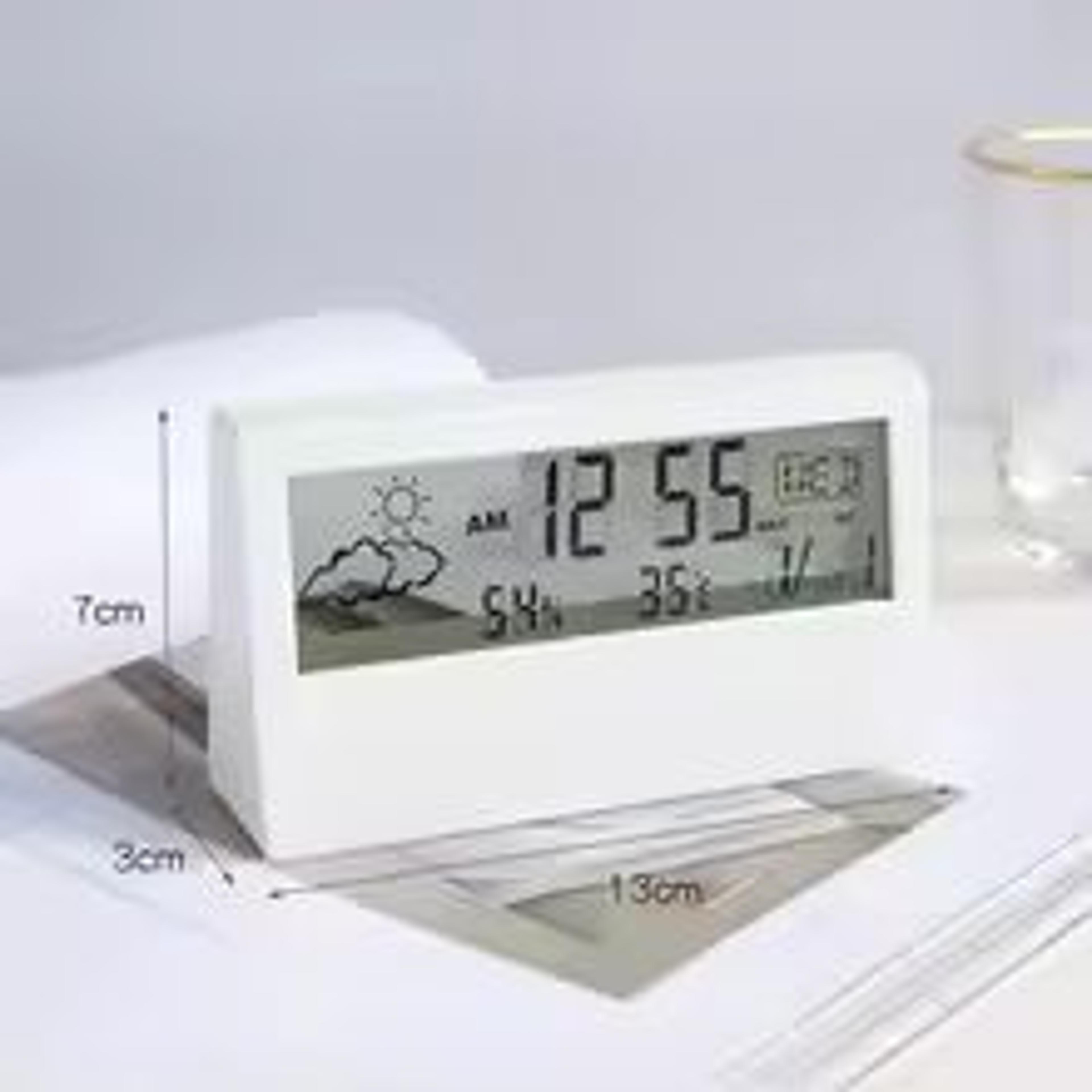WeatherSense 3in1 Digital ThermoHygrometer Clock  Indoor Temperature  Humidity Monitor With Alarm A 1
