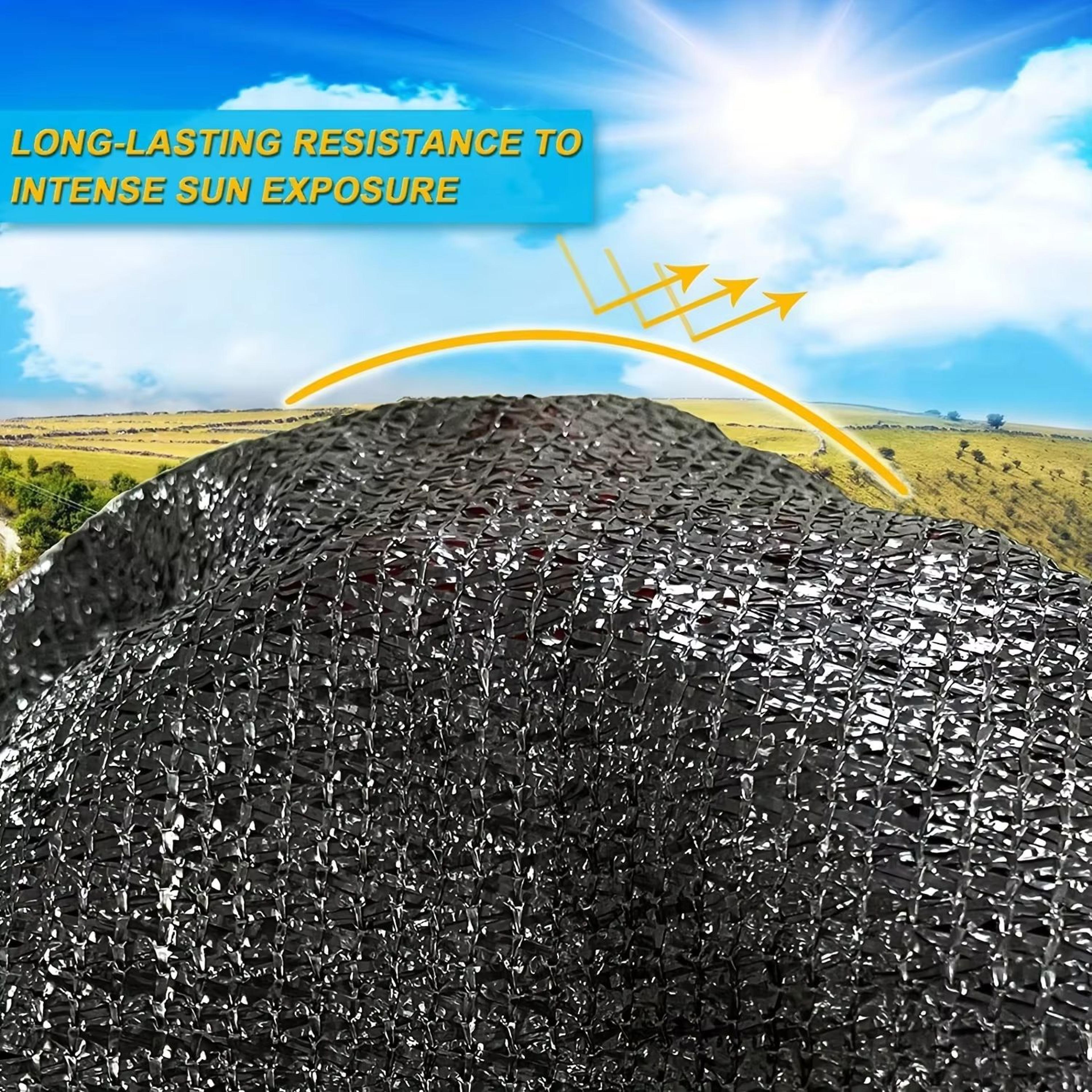 SunGuard Black Shade Cloth Mesh Cover  HeavyDuty Sun Net With Taped Edge  Grommets For Pergolas Gre 5