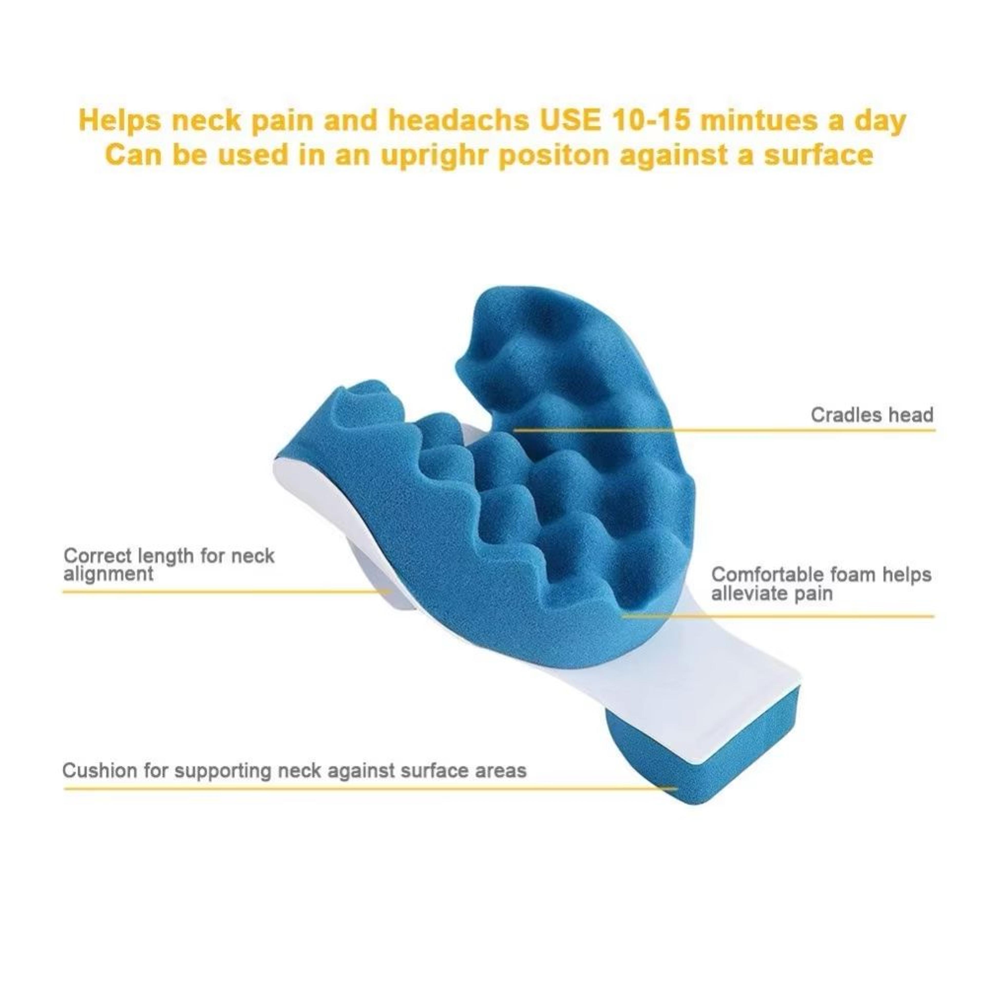 ComfortAlign MemorySponge Shoulder  Neck Relief Pillow  Ergonomic Support For Head Neck  Upper Back 1