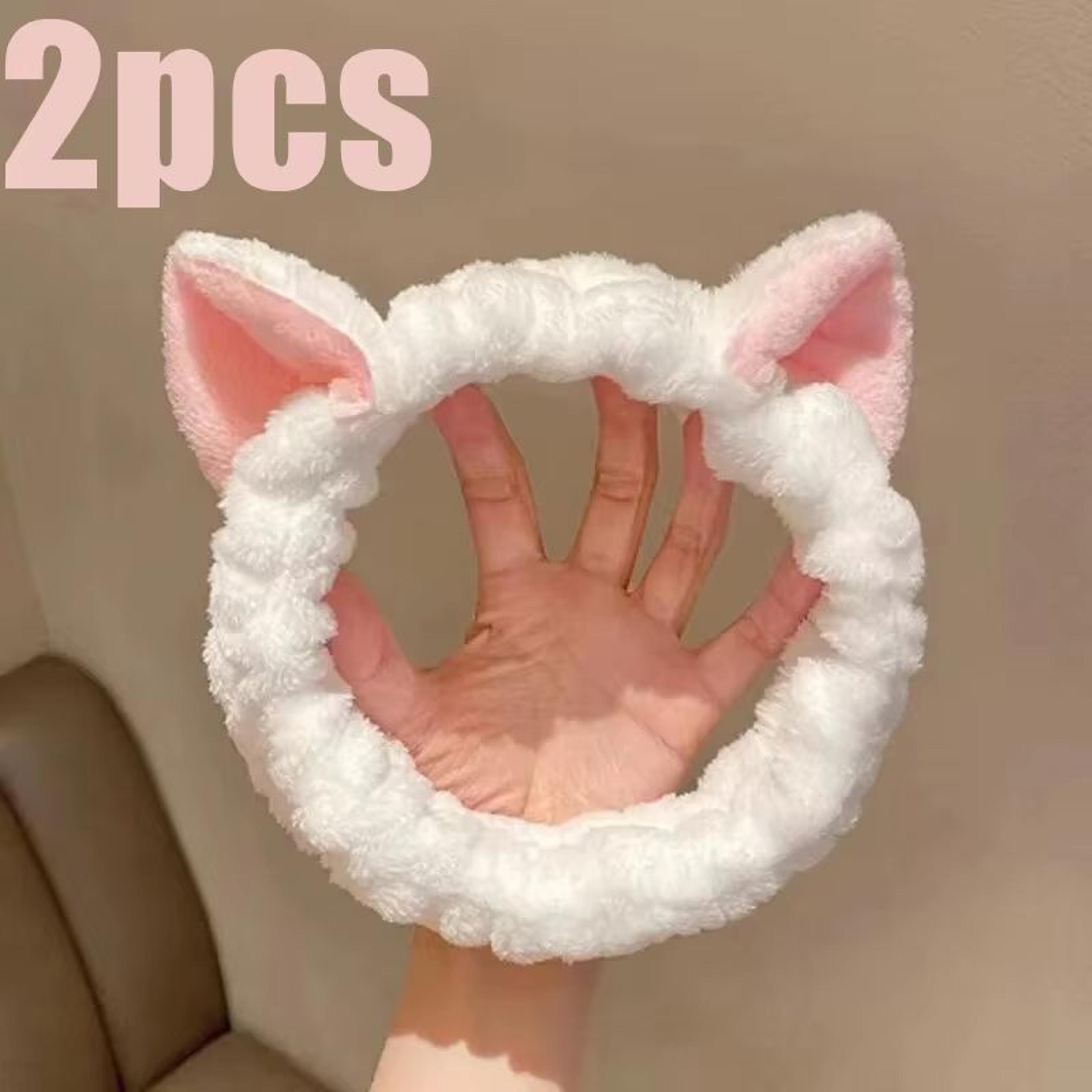 CuteCat Coral Plush Hairband  Soft Bow  Cat Ear Headband For FaceWash Makeup  Skin Care 7